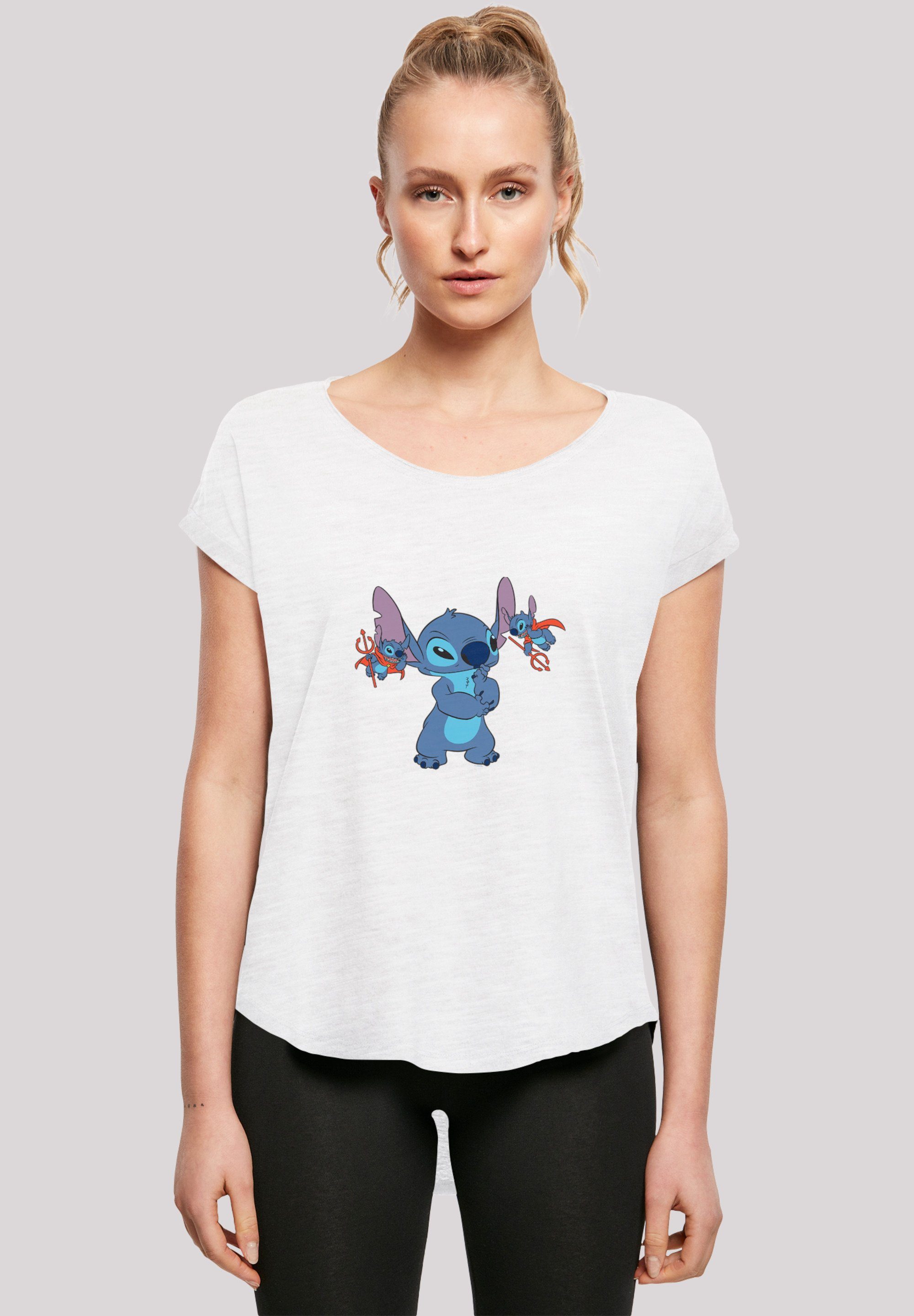 F4NT4STIC T-Shirt Lilo And Stitch Little Devils Print weiß