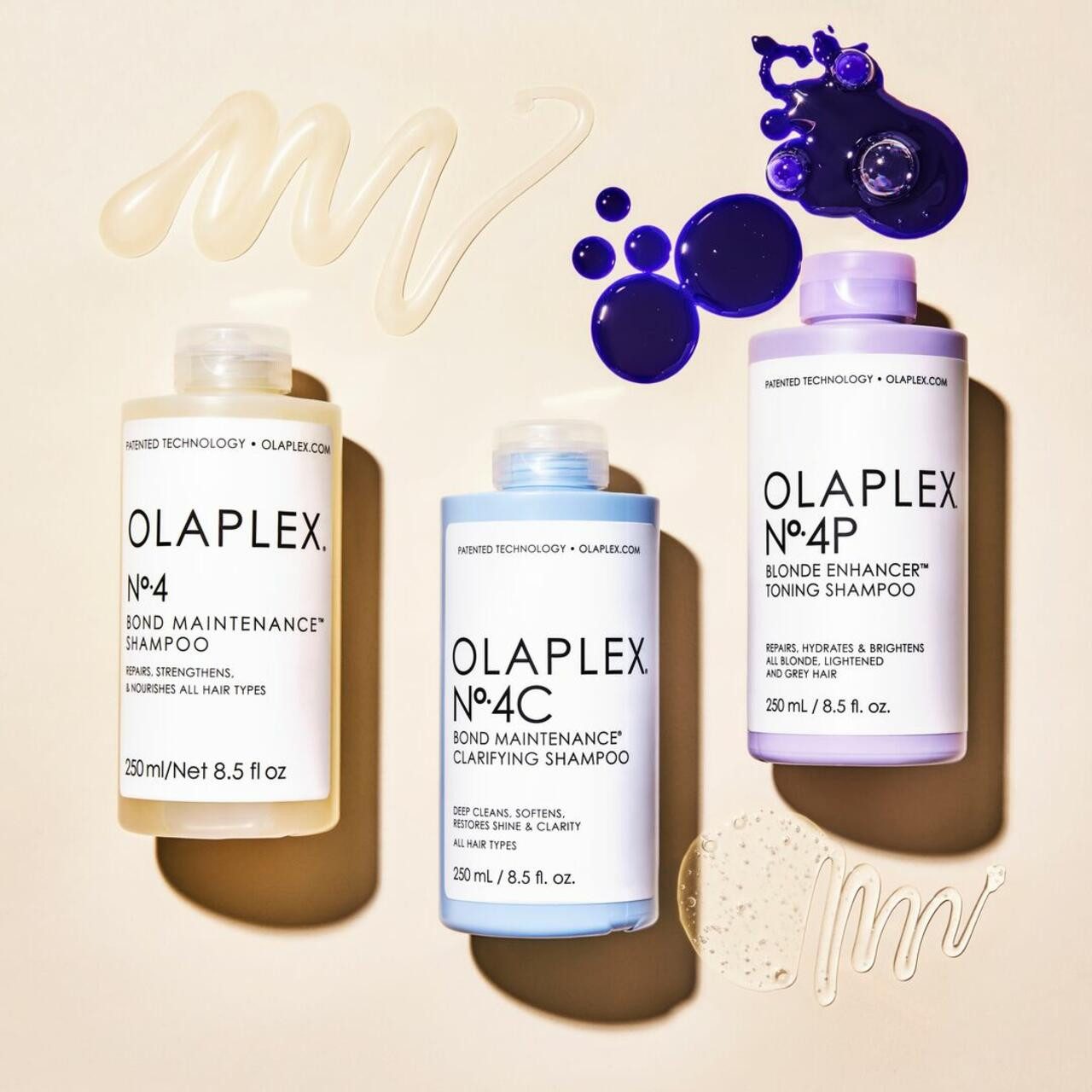 Olaplex Haarshampoo No.4P Blond Enhancer Toning Shampoo, Neutralisiert Gelbstiche – Violette Pigmente für e