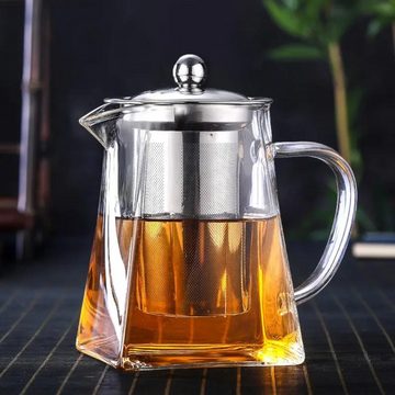 ROY Teekanne Modernes 350ml Glas-Teekanne mit Teesieb Teekessel