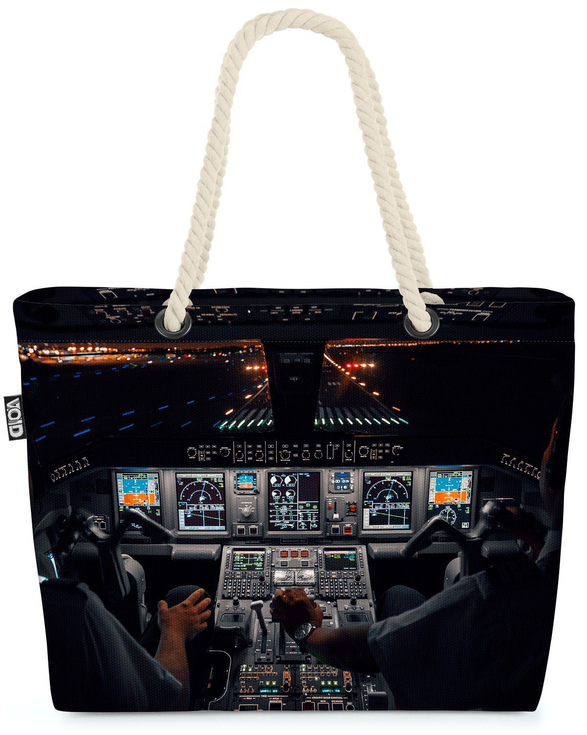 VOID Strandtasche (1-tlg), Flugzeug Cockpit Piloten Fliegen flugzeug flieger flug pilot-in stewa | Strandtaschen