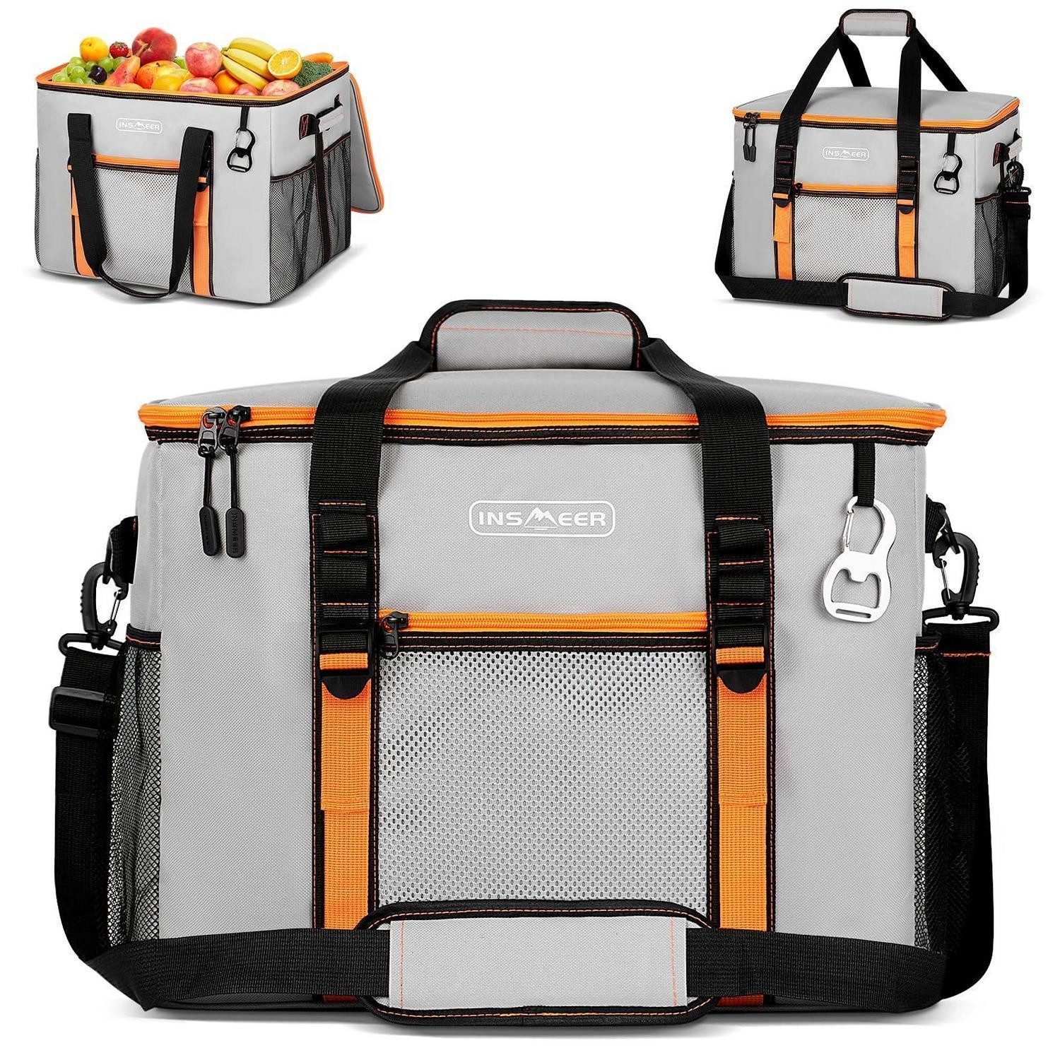 Kühltasche Kühltasche 50l faltbar auslaufsicher Öffner Picknick grau