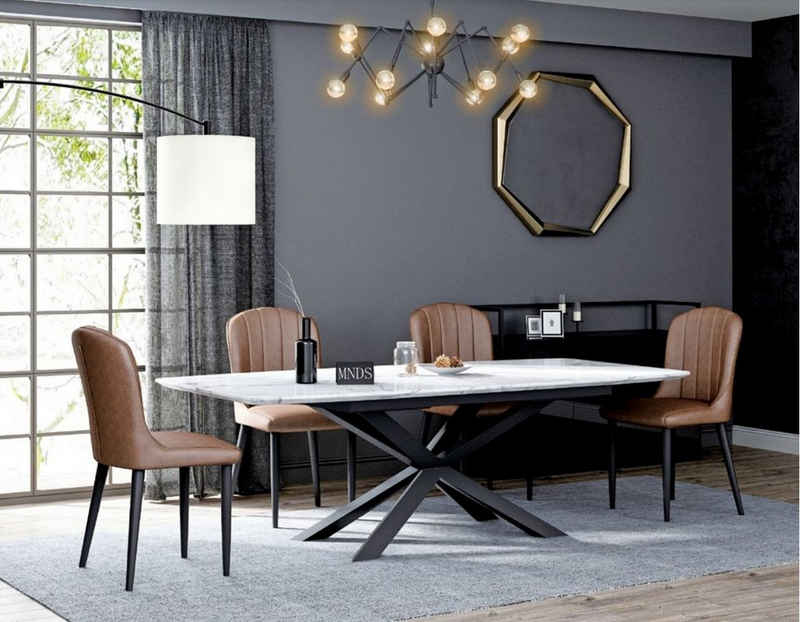 JVmoebel Essgruppe, Italienische Möbel Esstisch Büro Luxus Tisch Metall Tische