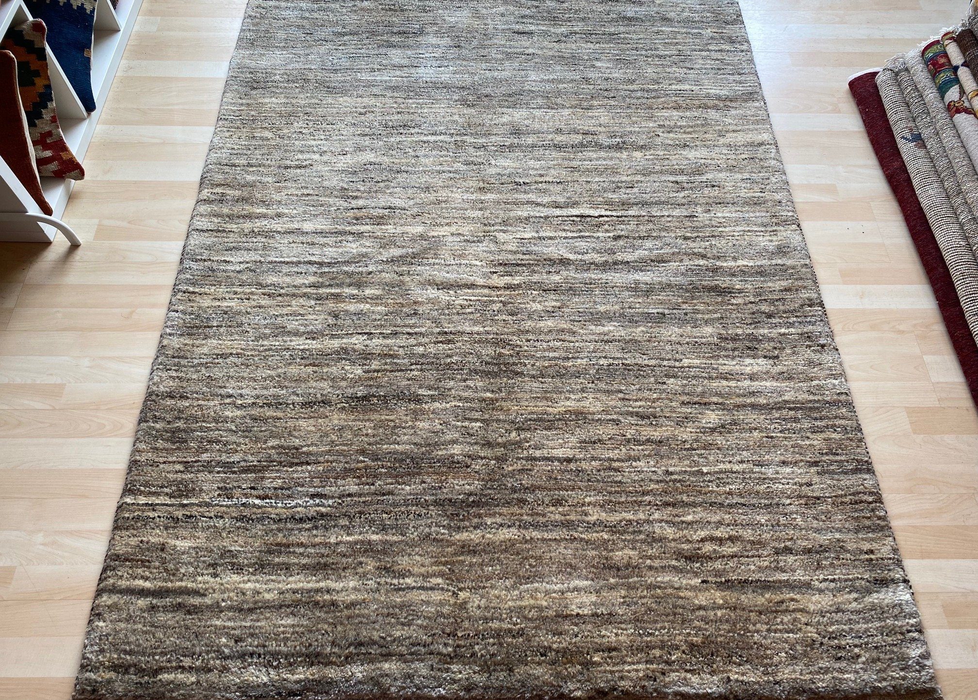 ungefärbter Schurwolle cm, Teppich aus Perser 193 Gabbeh Perserteppich Beige Gabbeh Echte 100% Grau PErser Orientteppich x 149 Morgenlandbazar,