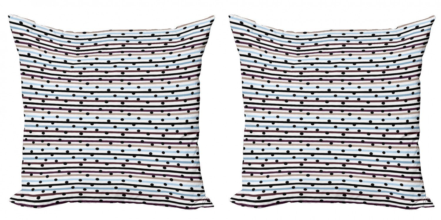 Kissenbezüge Modern Accent Doppelseitiger Digitaldruck, Abakuhaus (2 Stück), Geometrisch Hand gezeichnete Punkte Linien