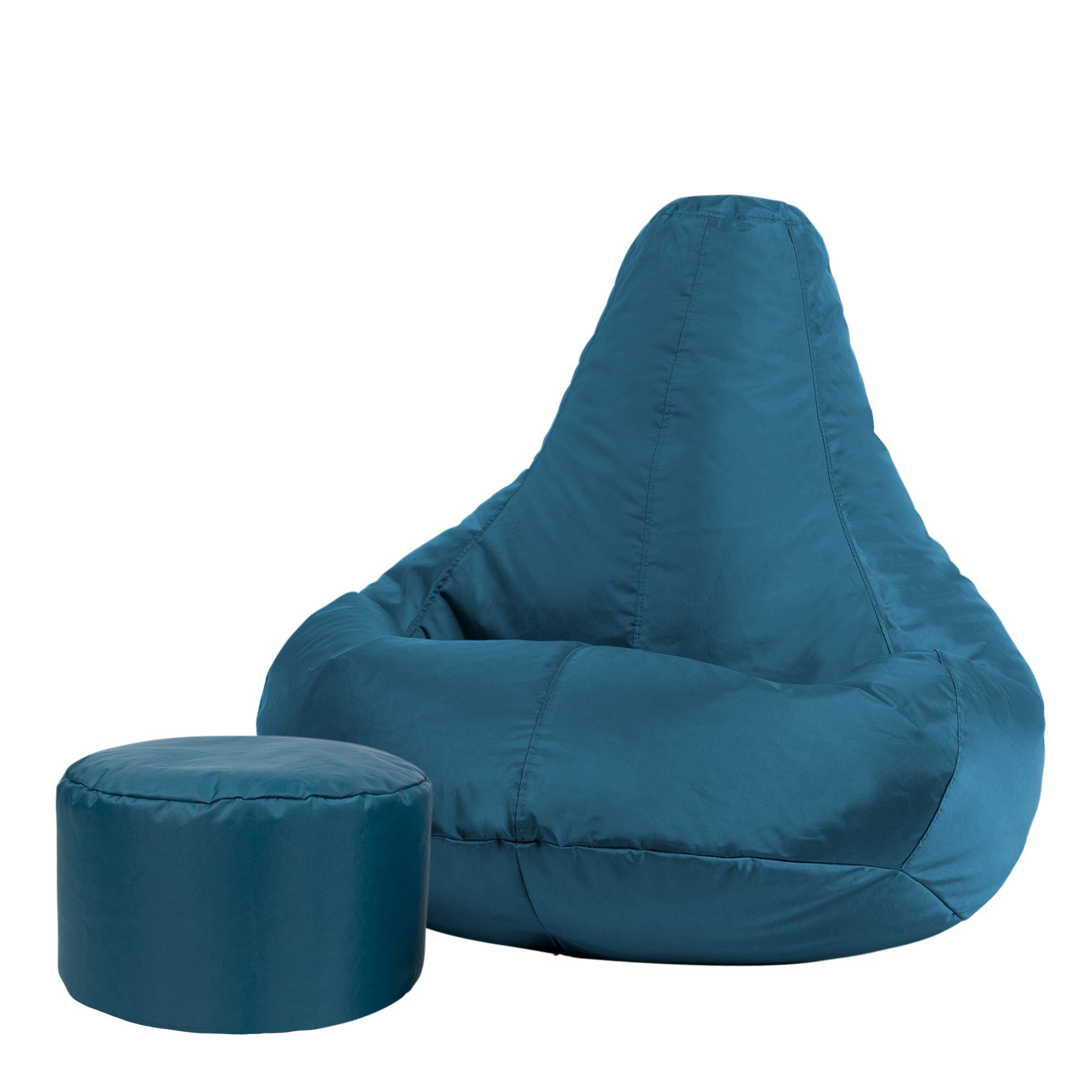 Veeva Sitzsack Sitzsack Outdoor „Recliner“ mit Sitzpouf blaugrün