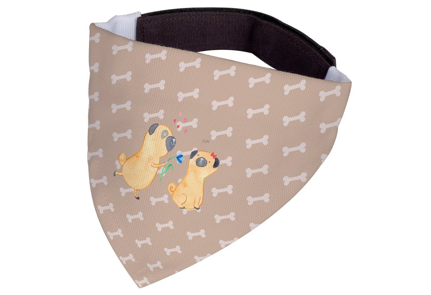 Thumbnail - Mr. & Mrs. Panda Hundefliege Mops Verliebt - Hundeglück - Geschenk, Tierliebhaber, mittel, Tuch, S, Polyester, Vielseiti...