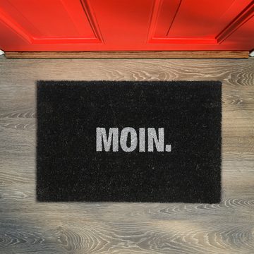 Fußmatte Fußmatte "Moin." schwarz, relaxdays, Höhe: 15 mm