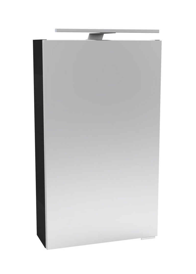 FACKELMANN Spiegelschrank »SBC« (Spiegelschrank mit LED-Aufsatzleuchte) Vormontierter Spiegelschrank für das Gästebad inkl. Aufsatzleuchte, Schalter und Steckdose, Breite 40cm, Anschlag links