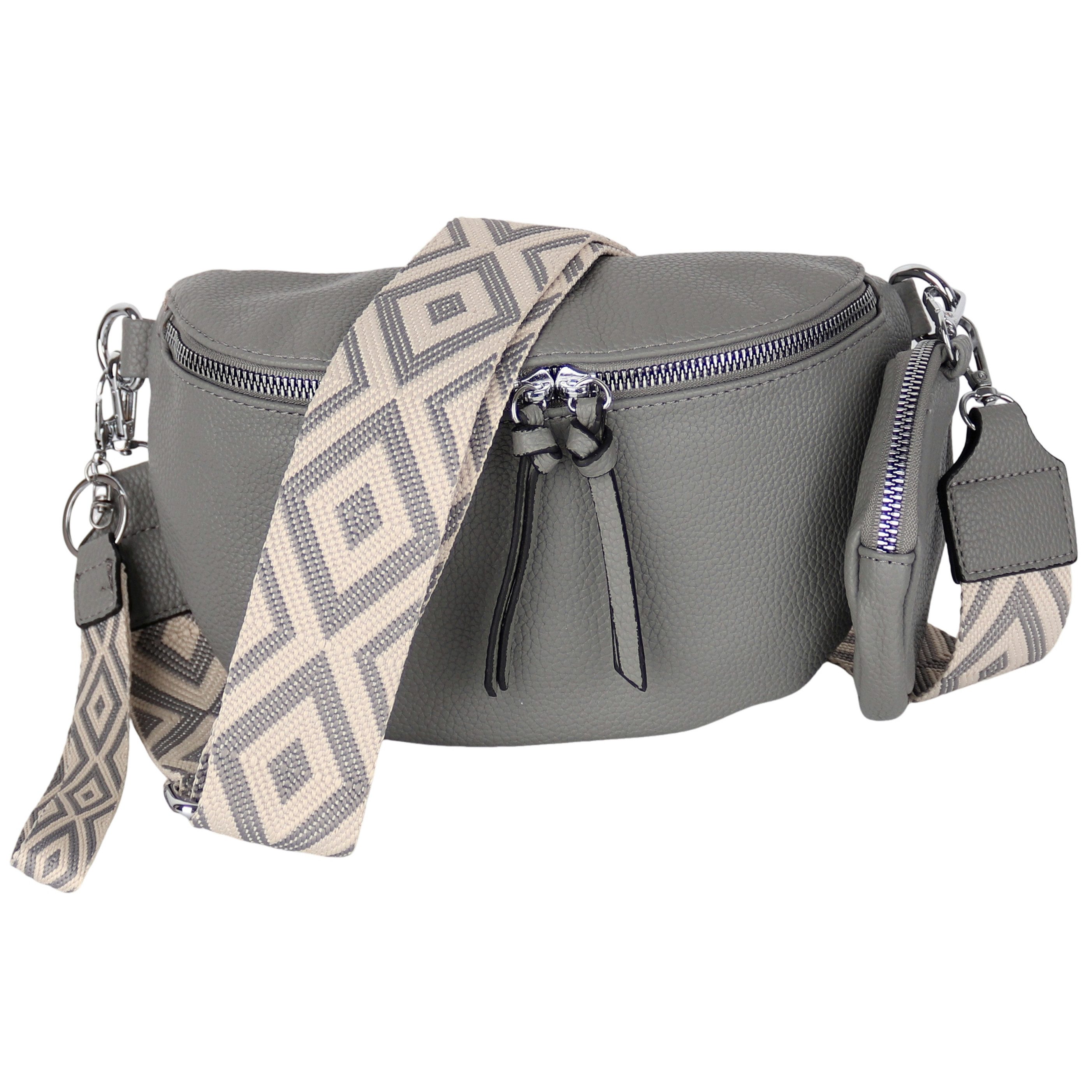 MIRROSI Bauchtasche Damen Taschen, Umhängetasche, Brusttasche, 26x16x8cm Veganes Leder (Schultertasche für jeden Anlass, (dazu 1x Schlüsselband und 1x Münzenbeutel), Crossbody Bag, Bohemian gemusterten & verstellbaren Schulterriemen