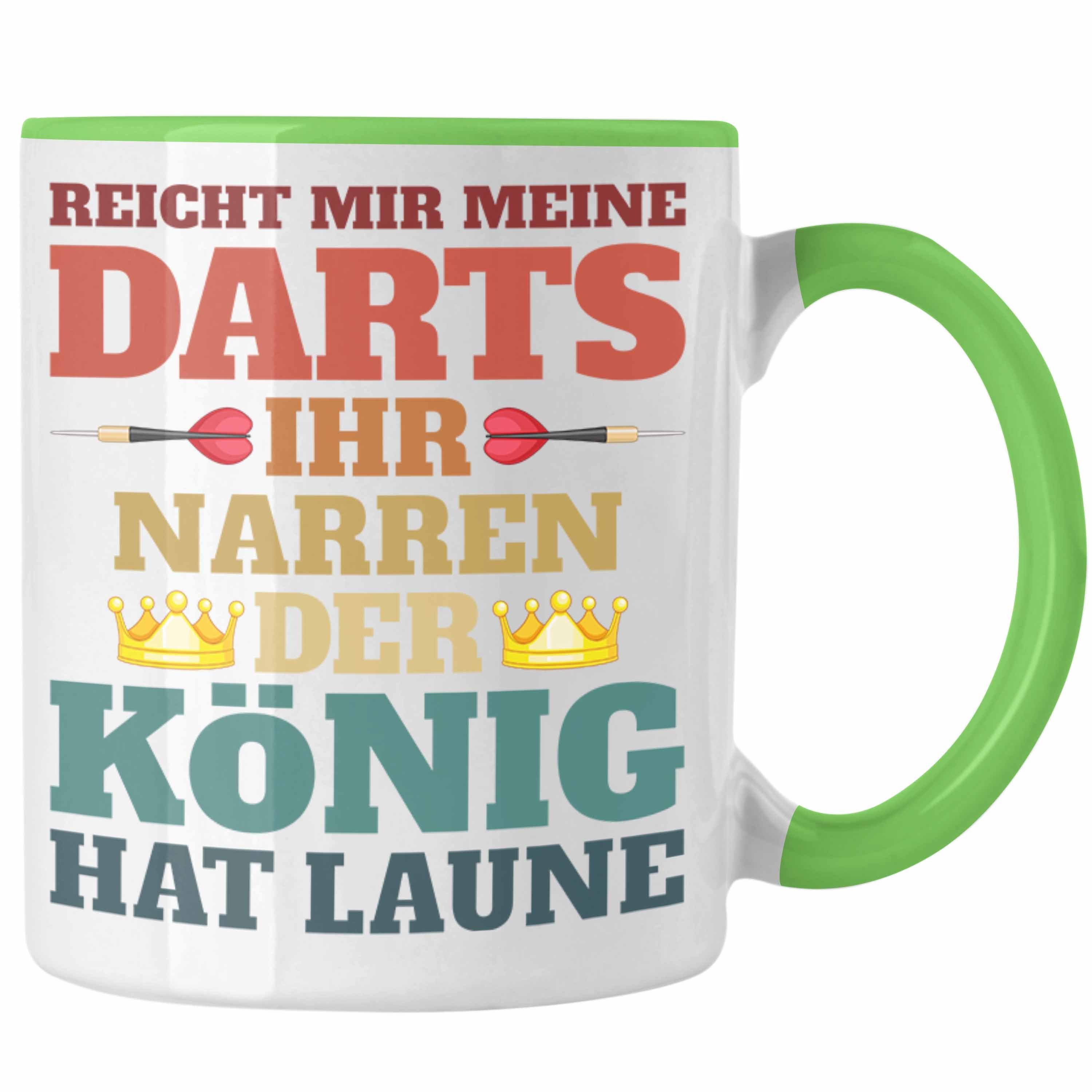 Trendation Tasse Trendation - Dart Tasse Dartpfeil Reicht Mir Meine Darts Spruch Männer Dart-Spieler Geschenkidee Grün | Teetassen