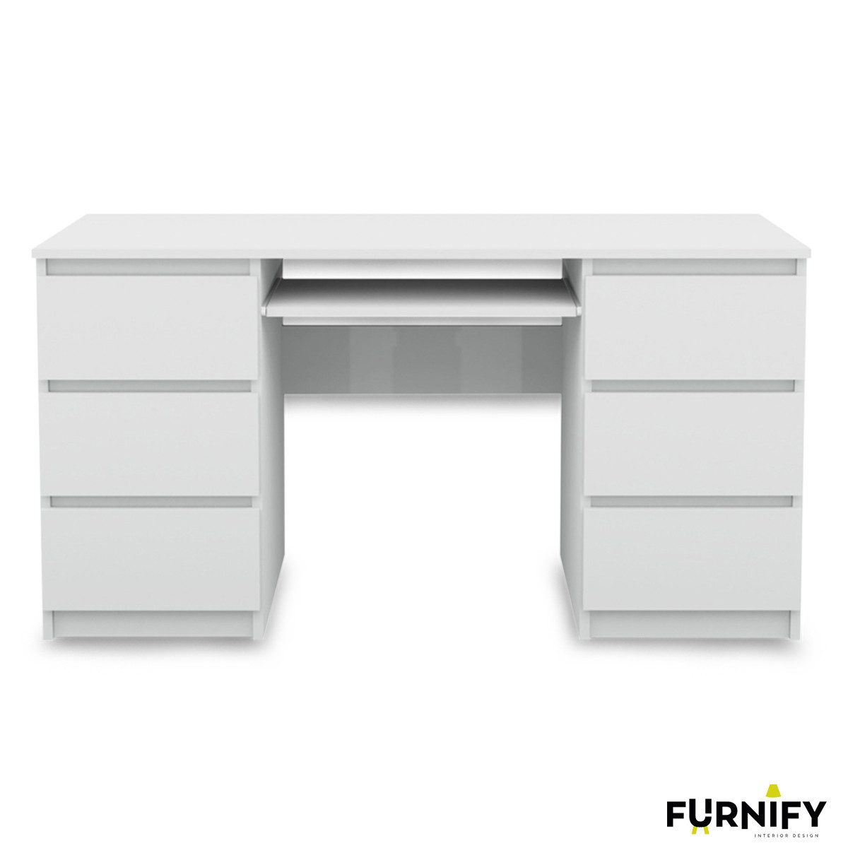 Furnify Schreibtisch Computertisch 6 Schubladen Schreibtisch Büro PC Tisch günstig online kaufen