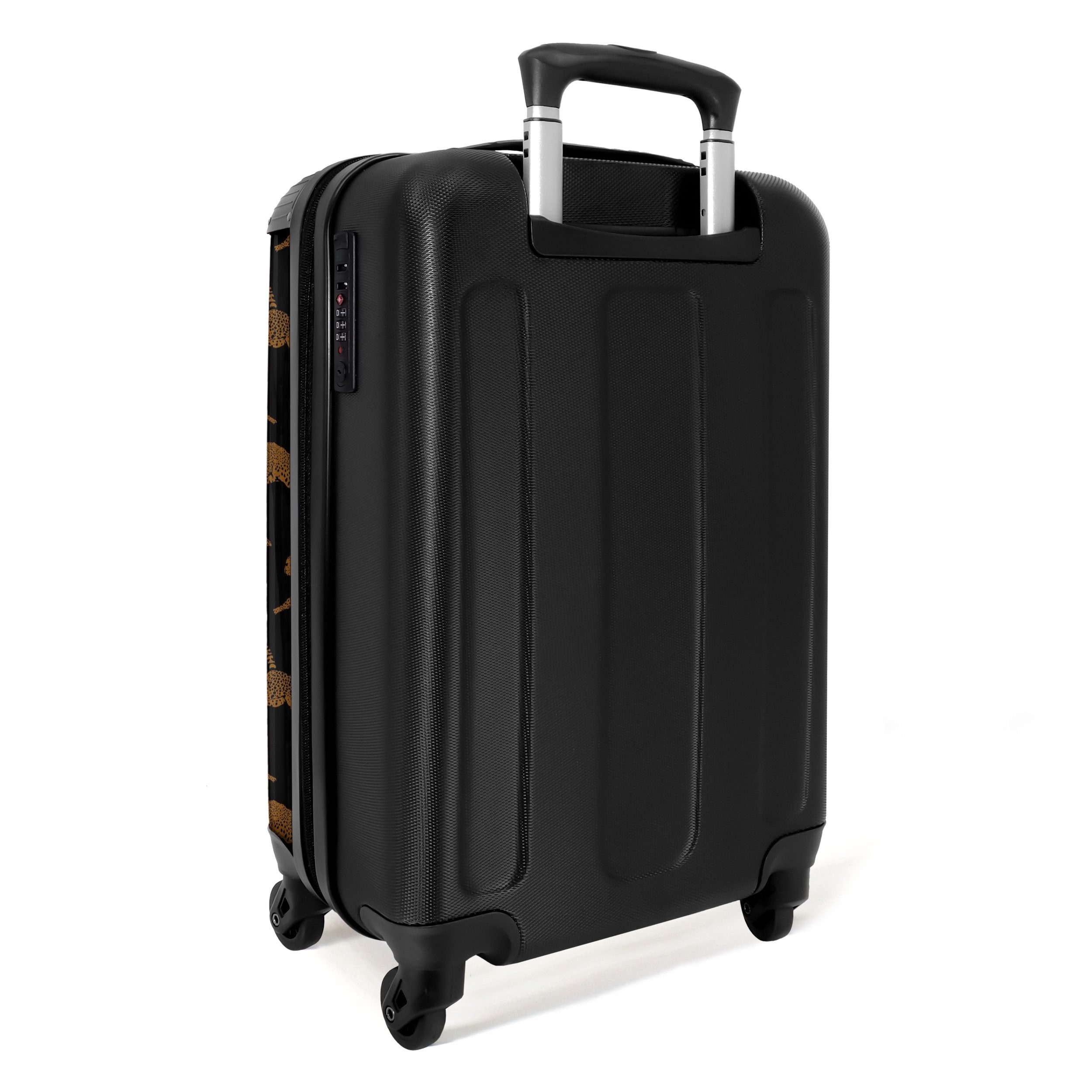NoBoringSuitcases.com© Hartschalen-Trolley Schwarz mit Panthern 55x35x20cm, Handgepäck Koffer & Trolleys, Luggage, Reisekoffer Frauen – Bild 3 von 5