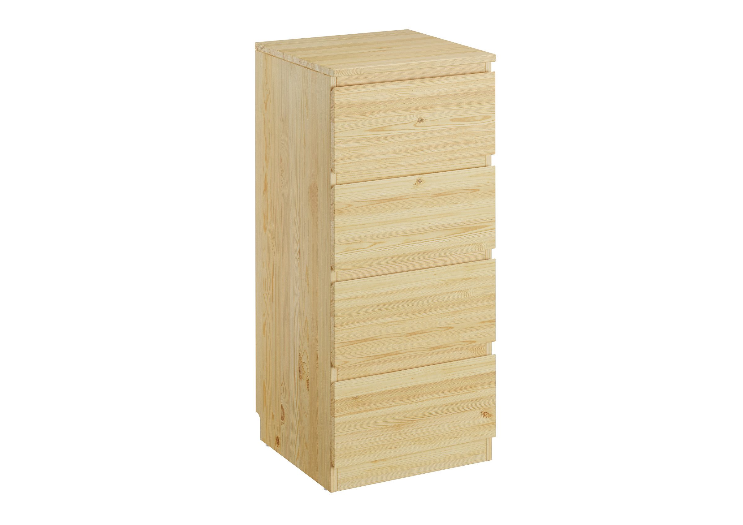 ERST-HOLZ Sideboard Schmale Kieferkommode mit 4 Schubladen, 90.50-22 - schmale Holzkommode mit 4 SchubladenKiefer natur