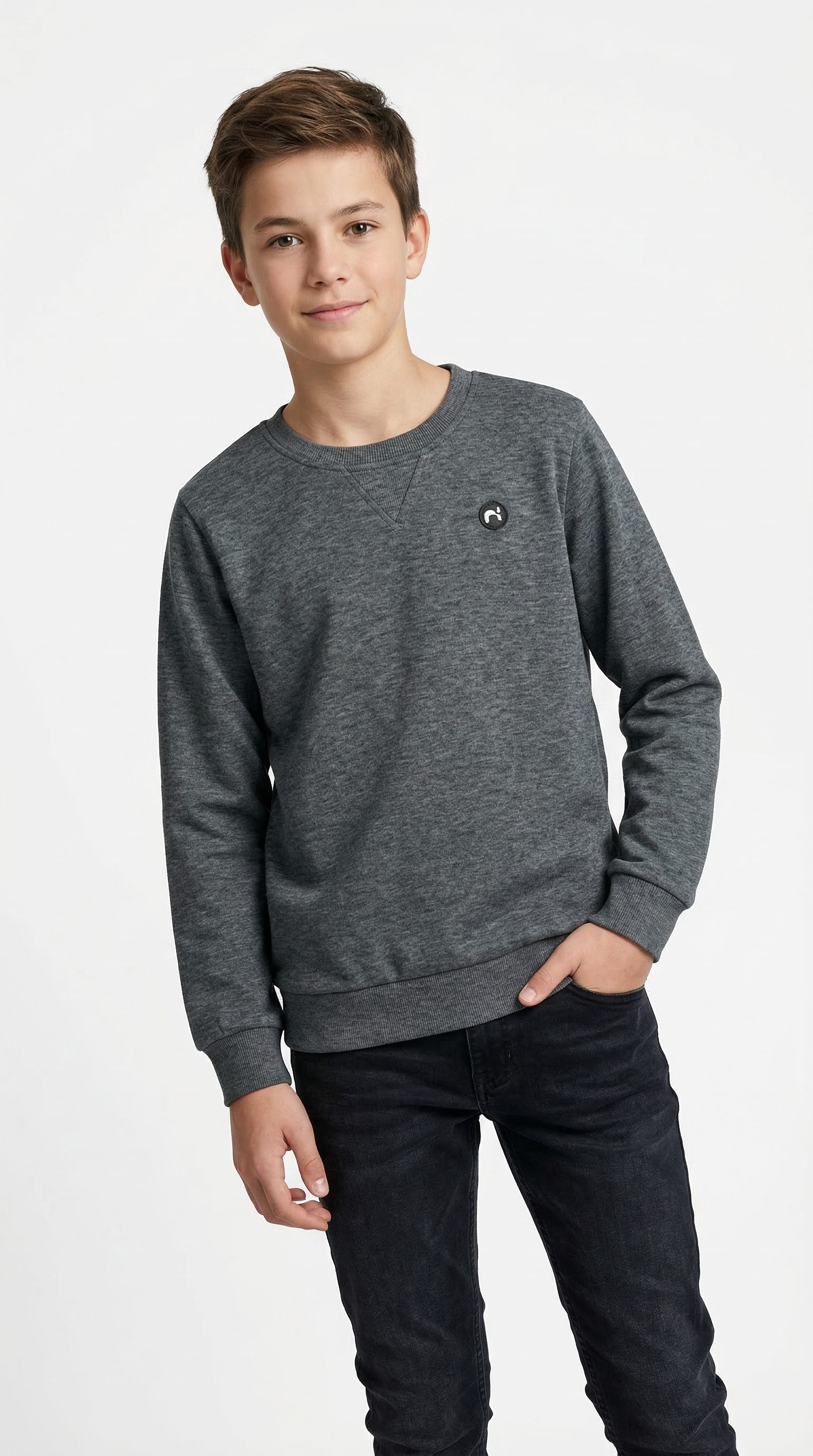 Name It Sweatshirt NKMVIMO für Jungen mit Bündchen und klassischer Form unifarben, casual, regular fit, Baumwollmischung, Rundhals