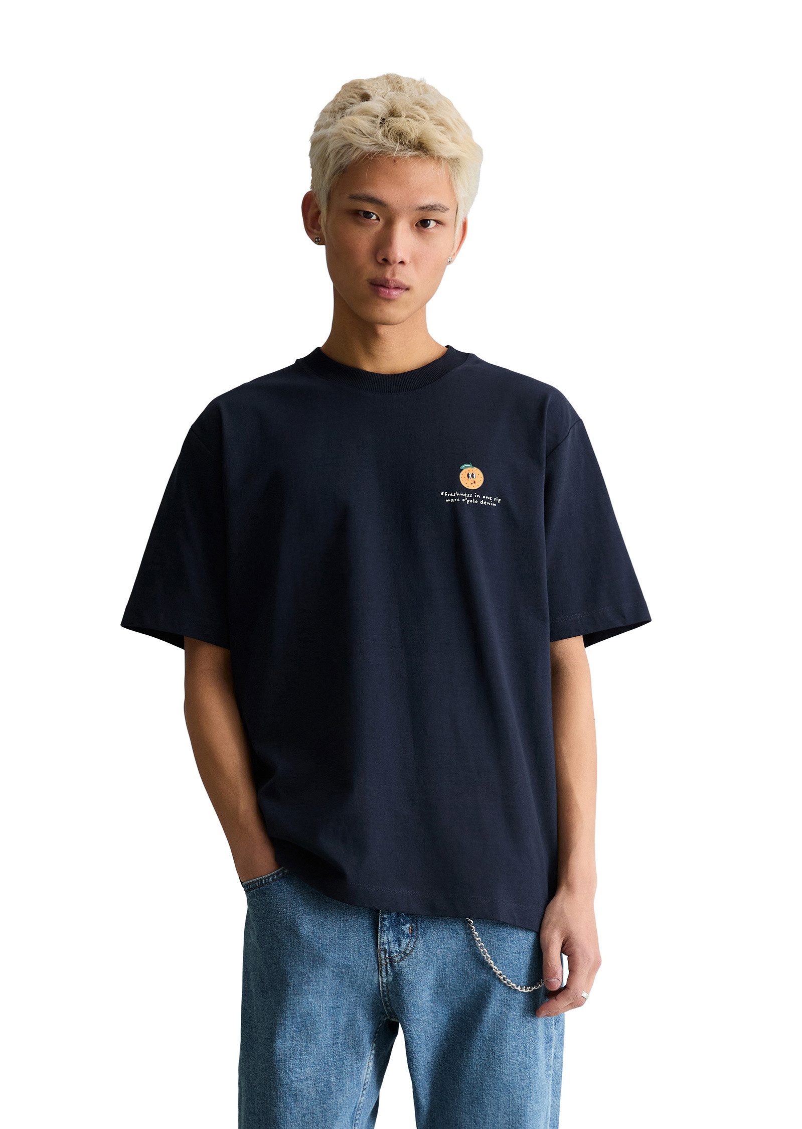 Marc O'Polo DENIM T-Shirt mit Rückenprint