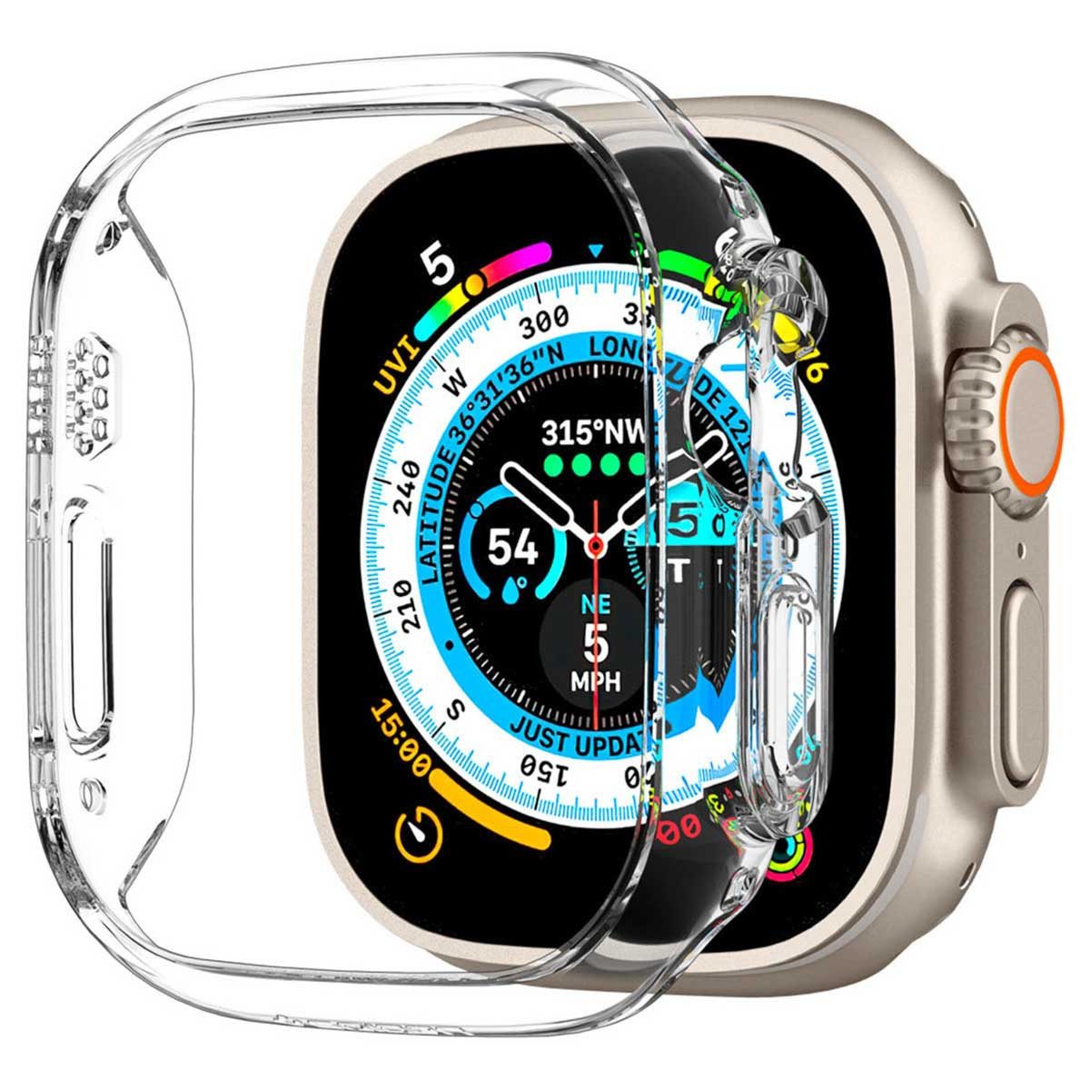 Spigen Displayschutzfolie Spigen Thin Fit™ Bumper Apple Watch Ultra / Ultra 2 / Ultra 3 - 49 mm, 1 Stück