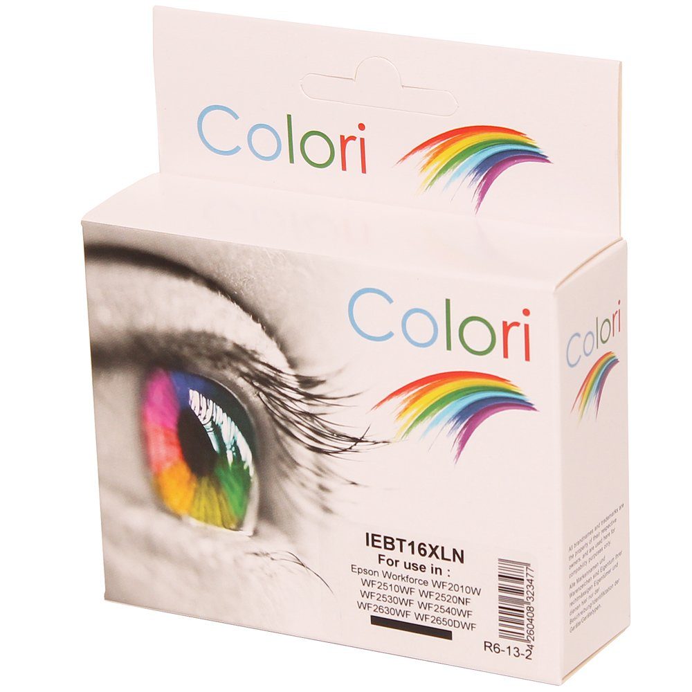 Colori Tintenpatrone (Alternativ Tintenpatrone für Epson 16XL T16314010 Schwarz für Workforce WF2010W Epson Workforce WF2510WF WF2520NF WF2530WF WF2540WF WF2630WF WF2650DWF WF2660DWF WF2750DWF WF2760DWF von Colori)