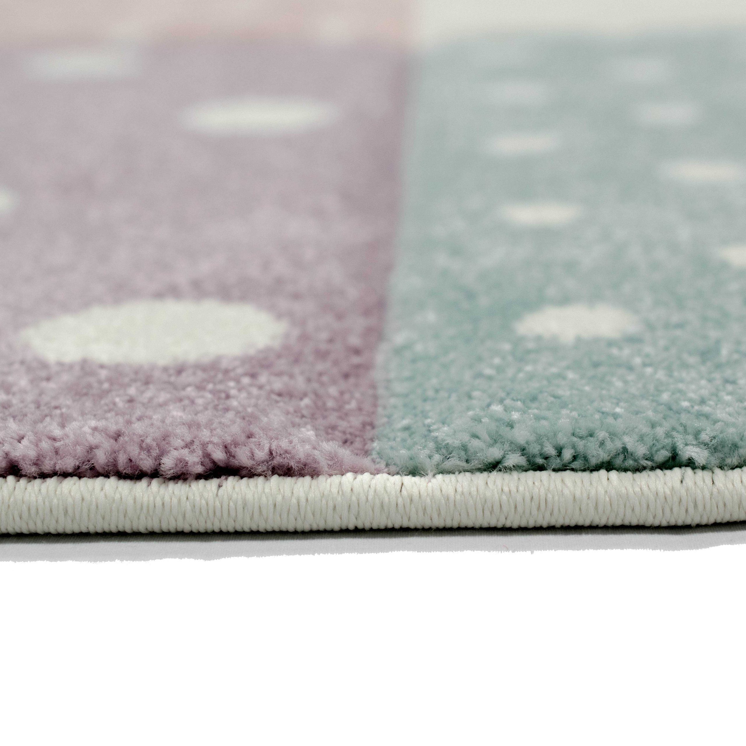 TeppichHome24 Kinderteppich Kinderzimmer Teppich Herz Stern Bunt, Rund, Höhe: 13 mm – Bild 5 von 5