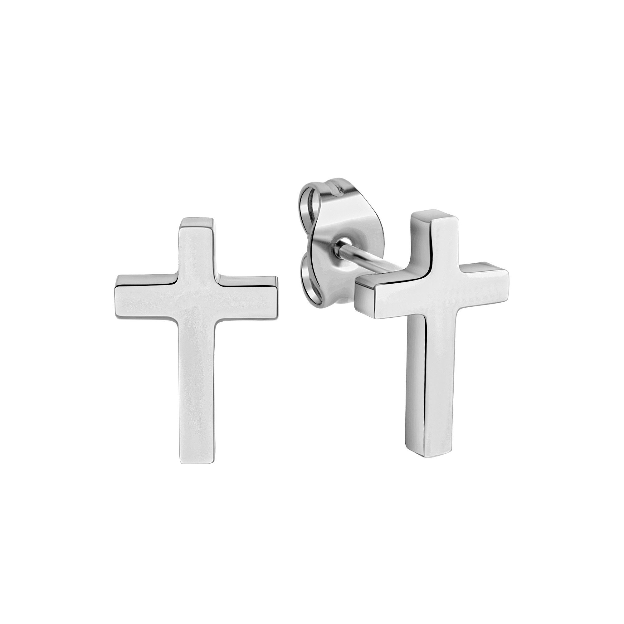 Paar Ohrstecker Edelstahl Motiv Kreuz