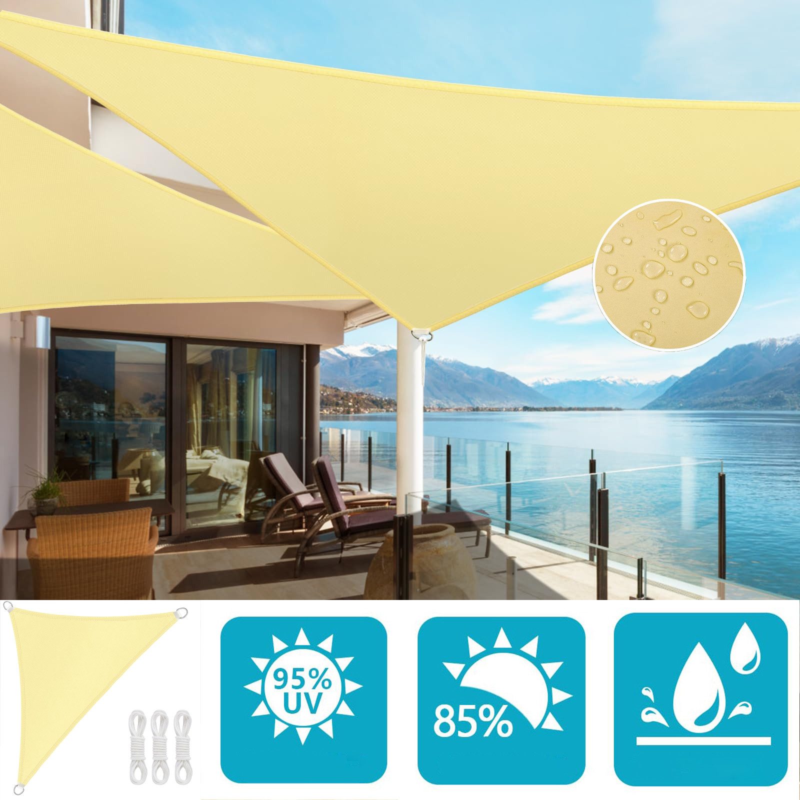 Sunicol Sonnensegel Wasserdicht Sonnensegel, mit UV Schutz, Oxford-Gewebe, günstig online kaufen