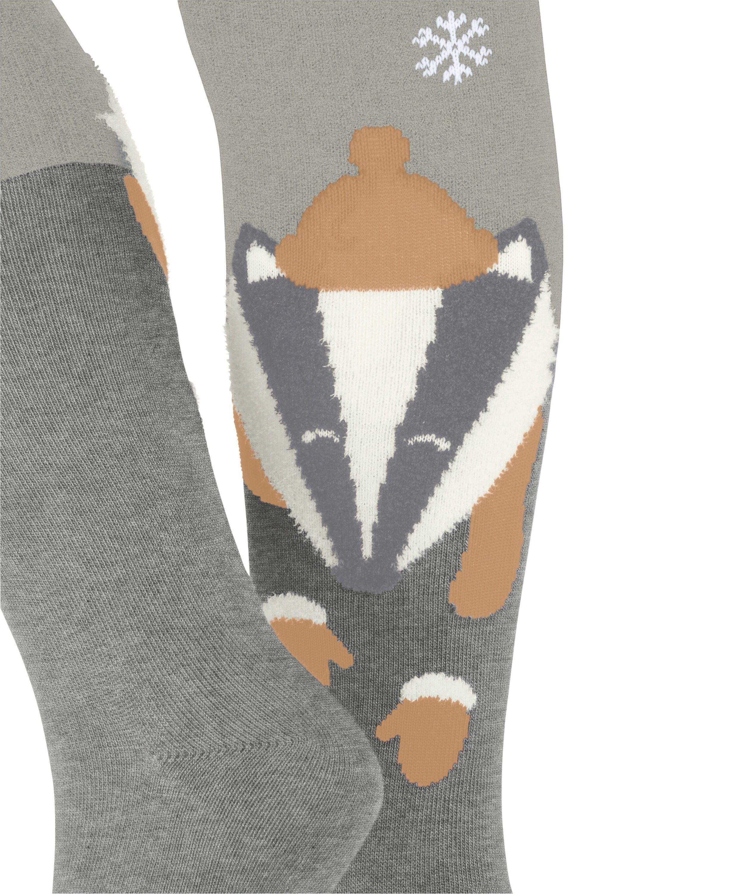 FALKE Strickstrumpfhose Winter Badger (3400) St) light aus (1 Biobaumwolle grey