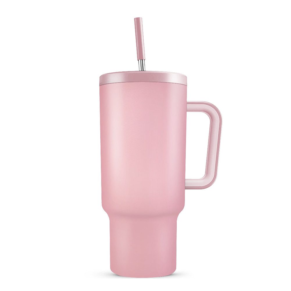 HT Thermobecher Trinkflasche mit Strohhalm 1.2L, Kühlt 11 Stunden - 34 Stunden Eisgekühlt - Kaffeebecher To Go