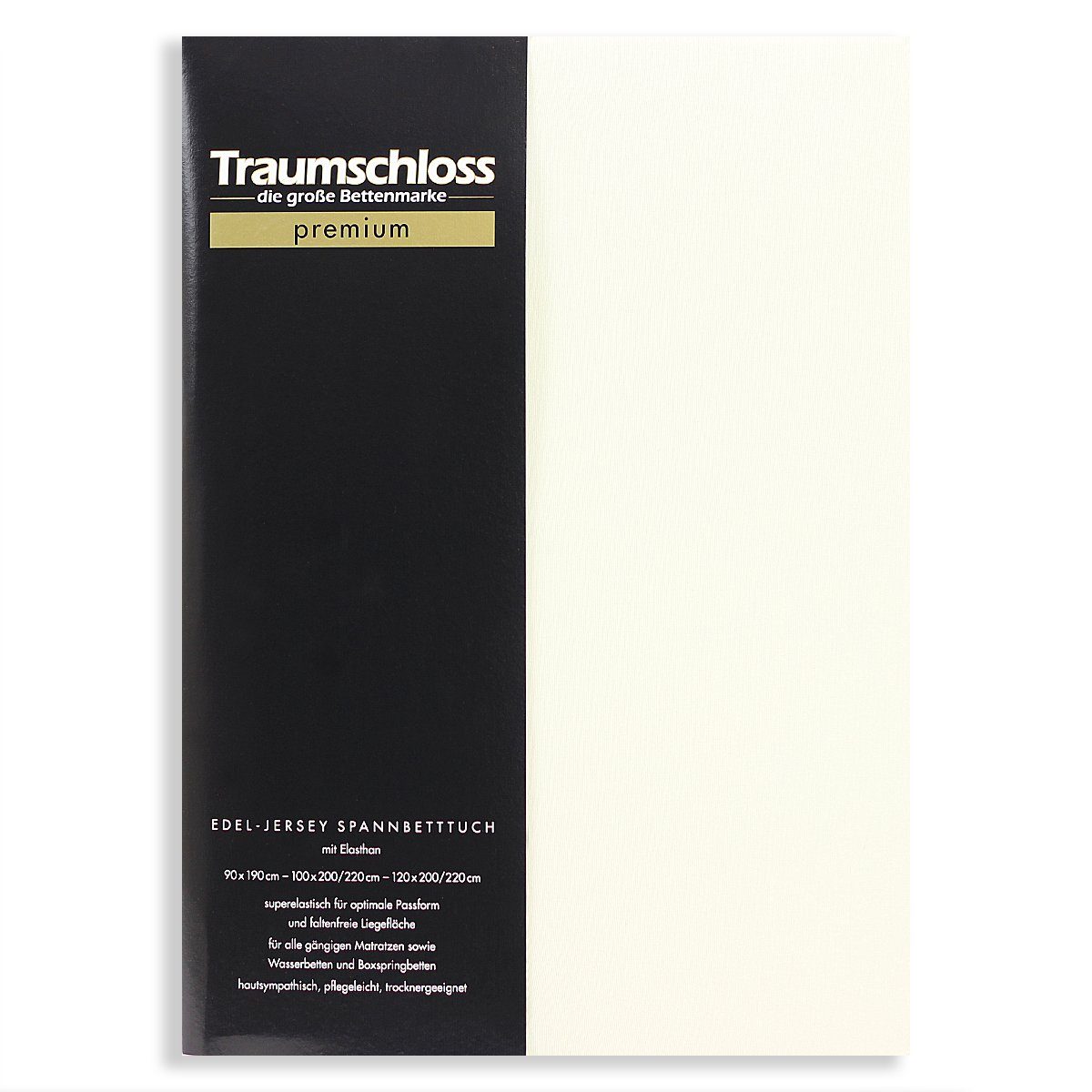 Traumschloss Spannbettlaken Premium, Jersey, Gummizug: rundum, (1 Stück), 165g/m², 95% gekämmte Mako Baumwolle, 5% Elasthan