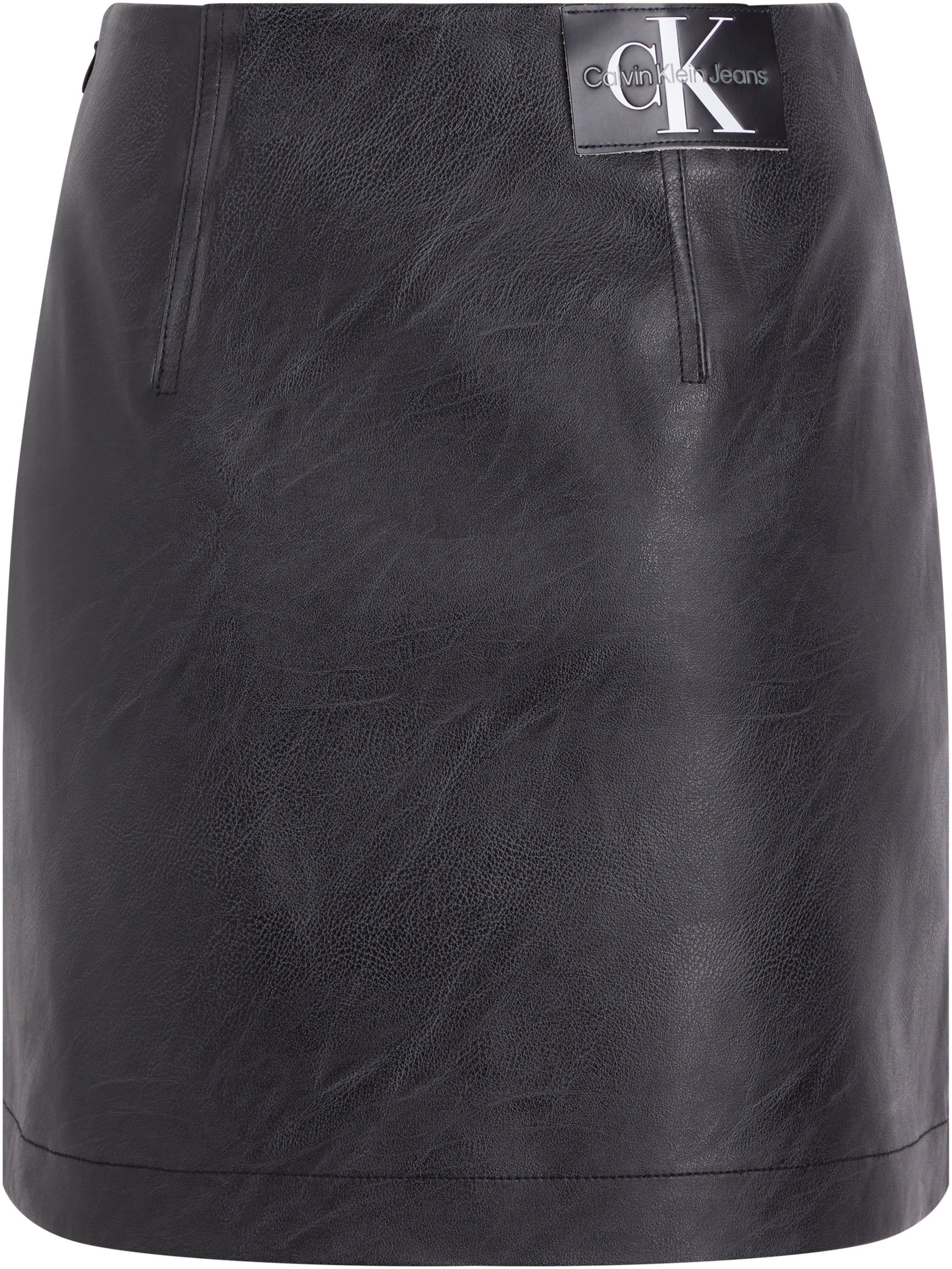 Calvin Klein Jeans SKIRT FAUX LEATHER Lederimitatrock