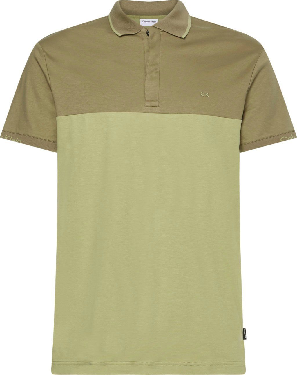 Calvin Klein Poloshirt LIQUID TOUCH BLOCKING LOGO POLO colorblock delta green/sage