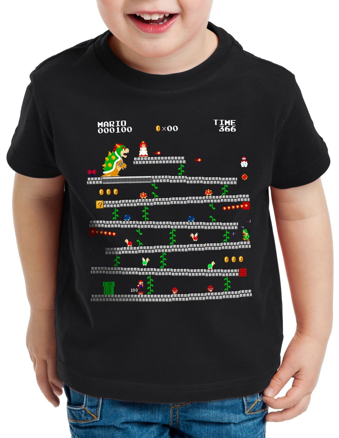 style3 Print-Shirt Kinder T-Shirt Retro Mario T-Shirt für geek nes nerd gamer