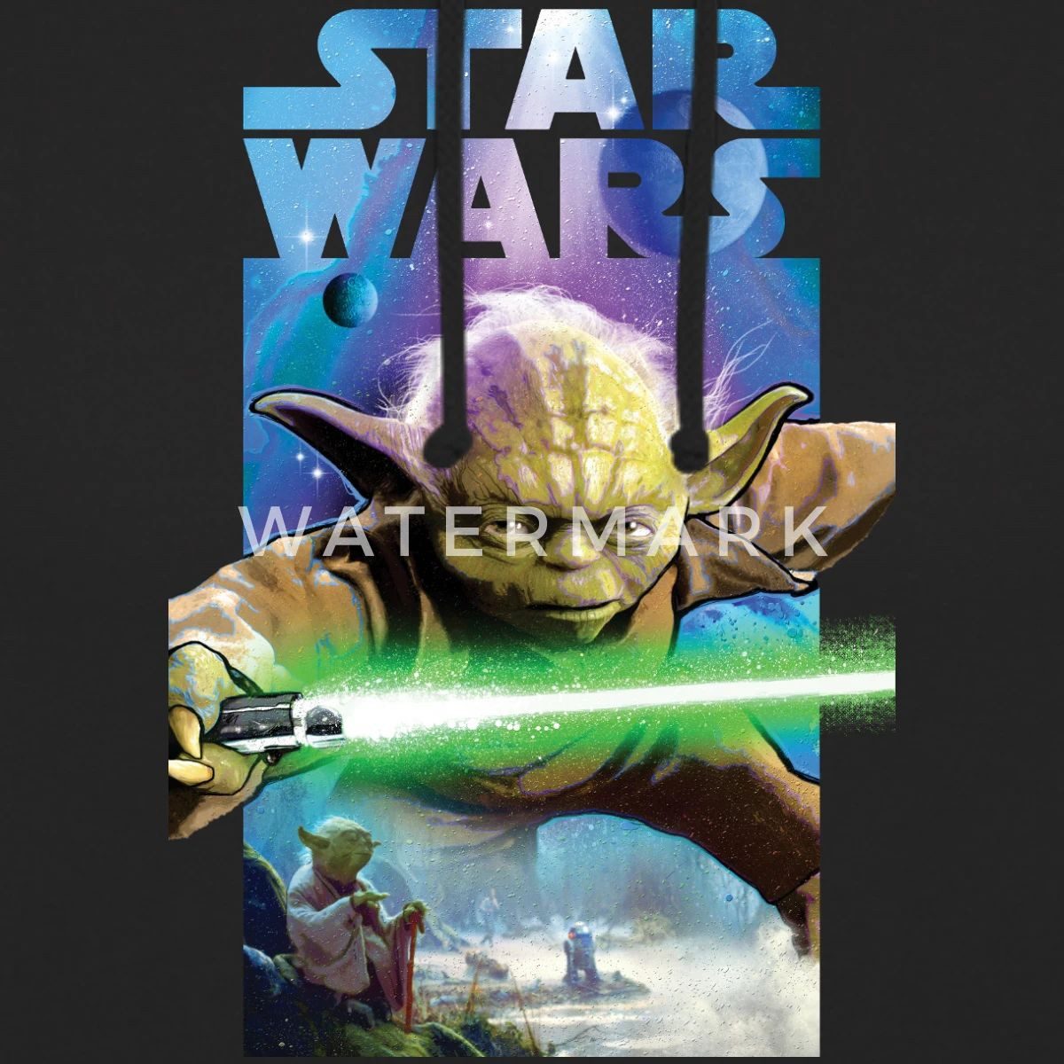 Spreadshirt Hoodie Star Wars Meister Yoda Und Grünes Lichtschwert Unisex Hoodie (1-tlg)