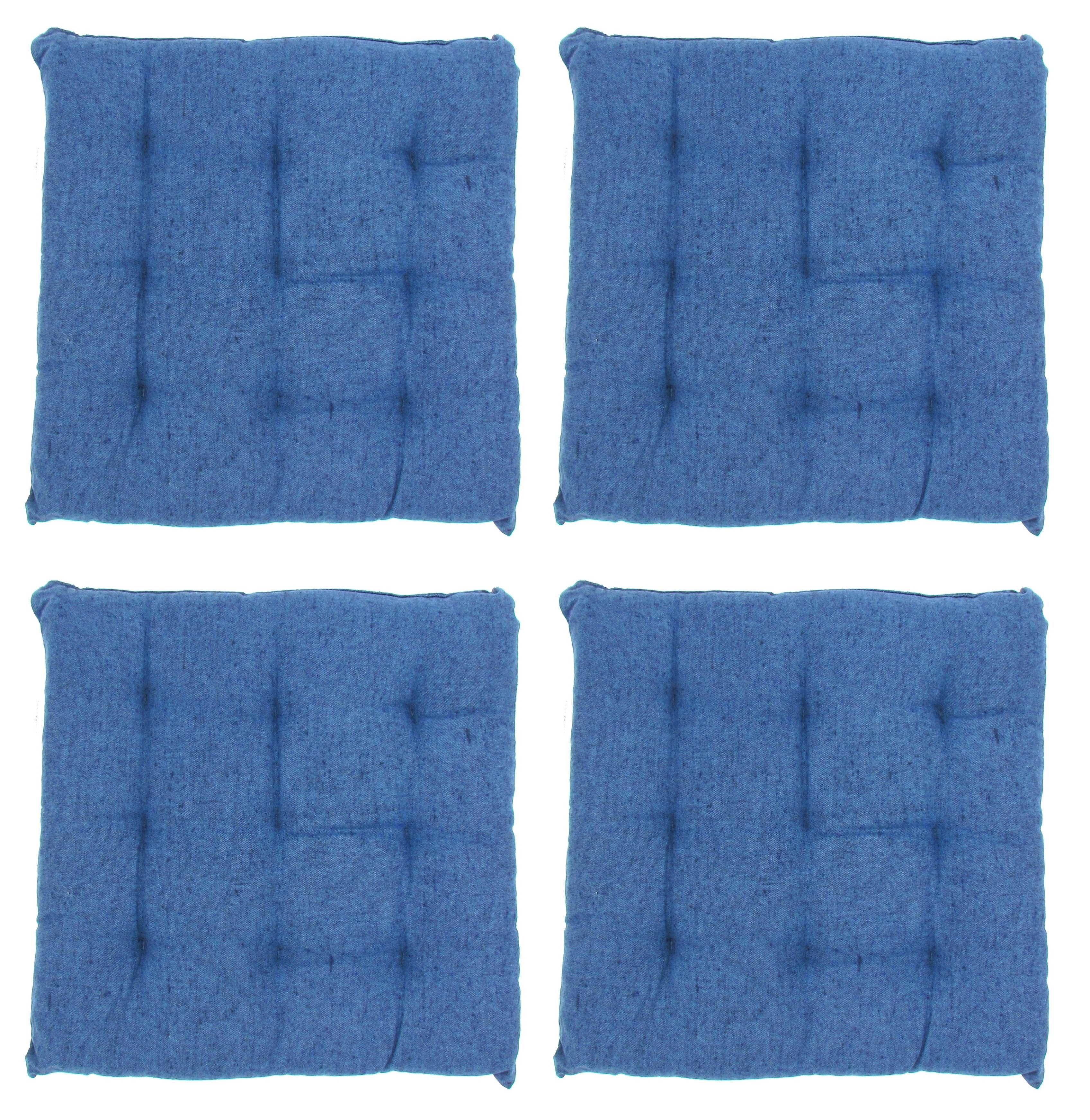 VINNEMEIER GmbH Textil- und Schuhimport Sitzkissen Stuhlauflagen 9-Punktesteppung 40x40x5cm, mit Befestigungsbänder, für Innen und Außen