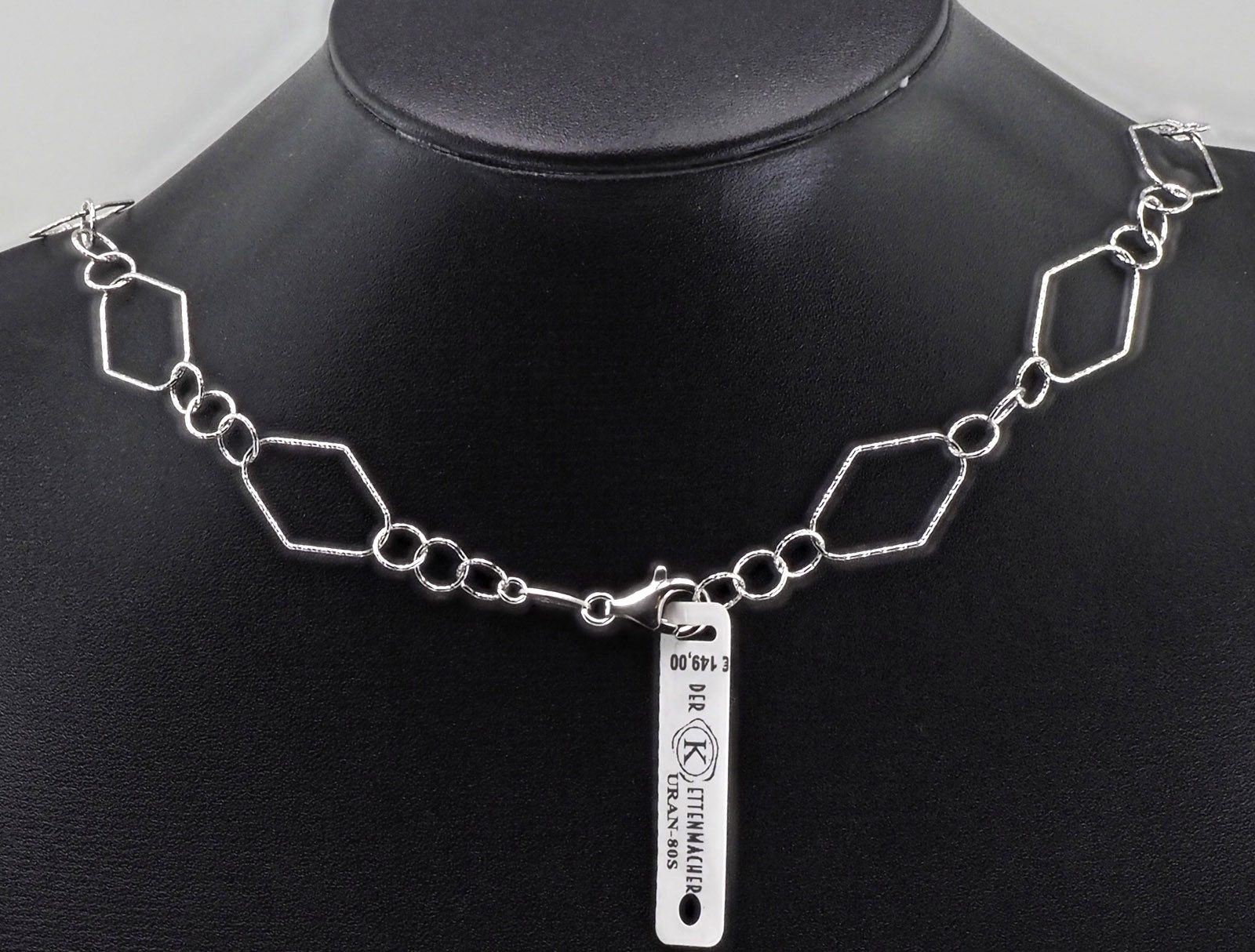 Der Kettenmacher Silberkette 925 Silber URAN-80S Damen Halskette, diamantiert