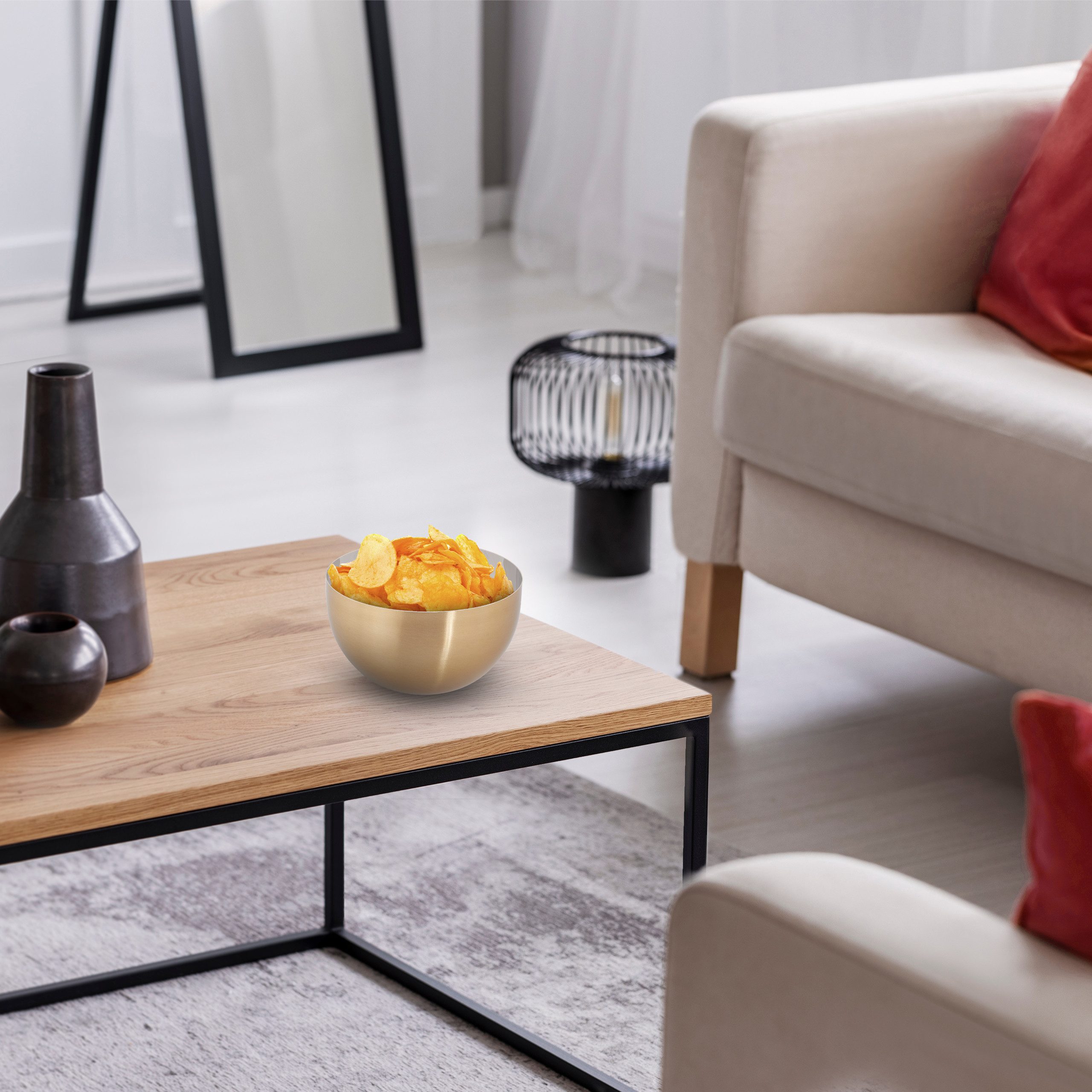 relaxdays Servierschüssel 2 x moderne Servierschüssel Ø 15 cm, Edelstahl