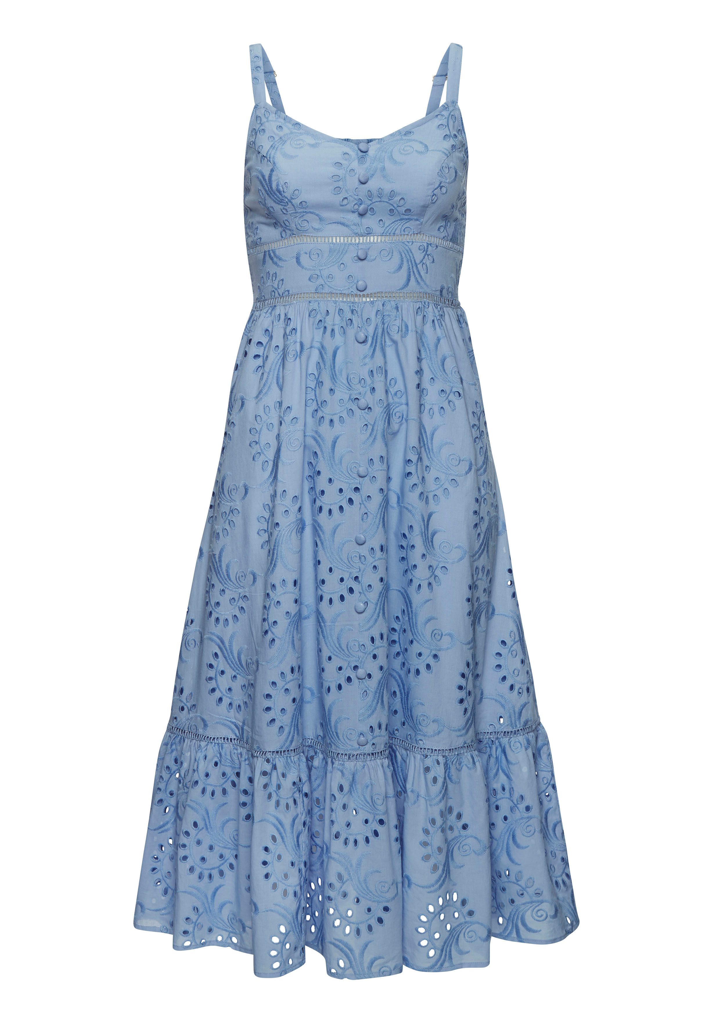 LASCANA Midikleid, mit sommerlicher Lochstickerei günstig online kaufen