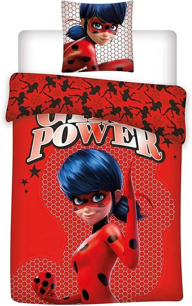 Wendebettwäsche Mädchen Bettwäsche Set Girl Power Kinder Schlafzimmer 140×200cm, Miraculous - Ladybug