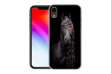 MuchoWow Handyhülle Pferde - Friesisch - Mähne - Schwarz - Tiere, Handyhülle Apple iPhone XR, Smartphone-Bumper, Print, Handy