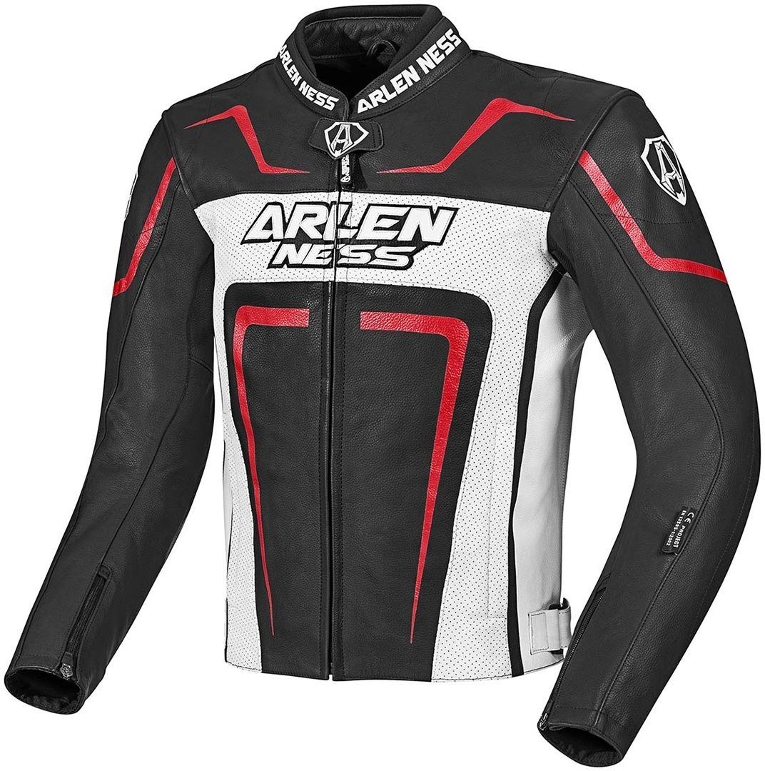 Arlen Ness Motorradjacke Motegi Motorrad Lederjacke Black/White/Red