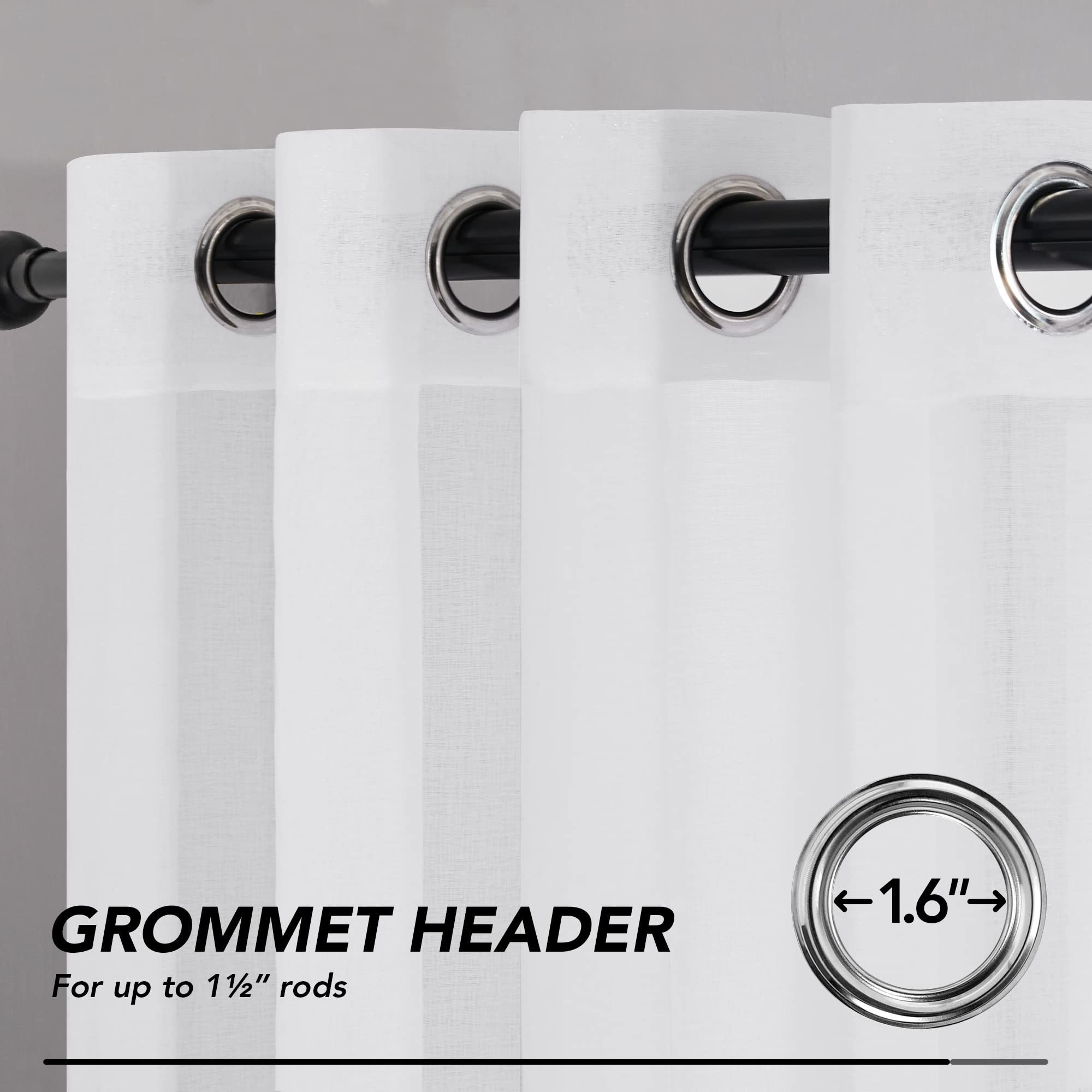 Deconovo Vorhang Transparent Gardinen Wohnzimmer Voile Vorhang Ösenvorhang 2er Set, Lichtfilterung – Bild 4 von 5