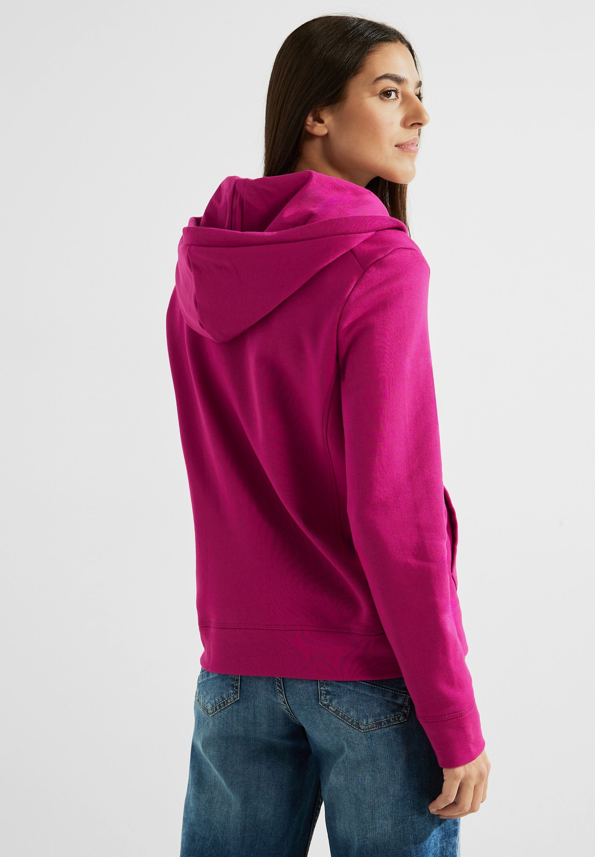 Cecil Sweatjacke in pink cool Unifarbe