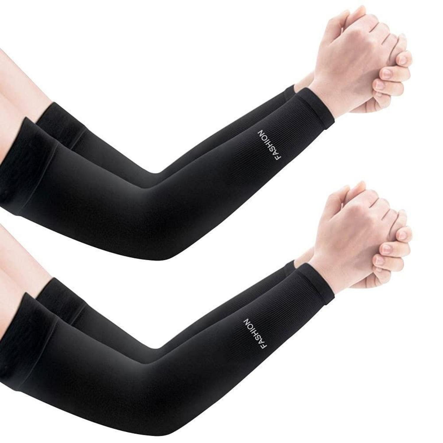 LuxusKollektion Armlinge Arm Sleeves Sport UV-Schutz Kühl Atmungsaktiv Schwarz