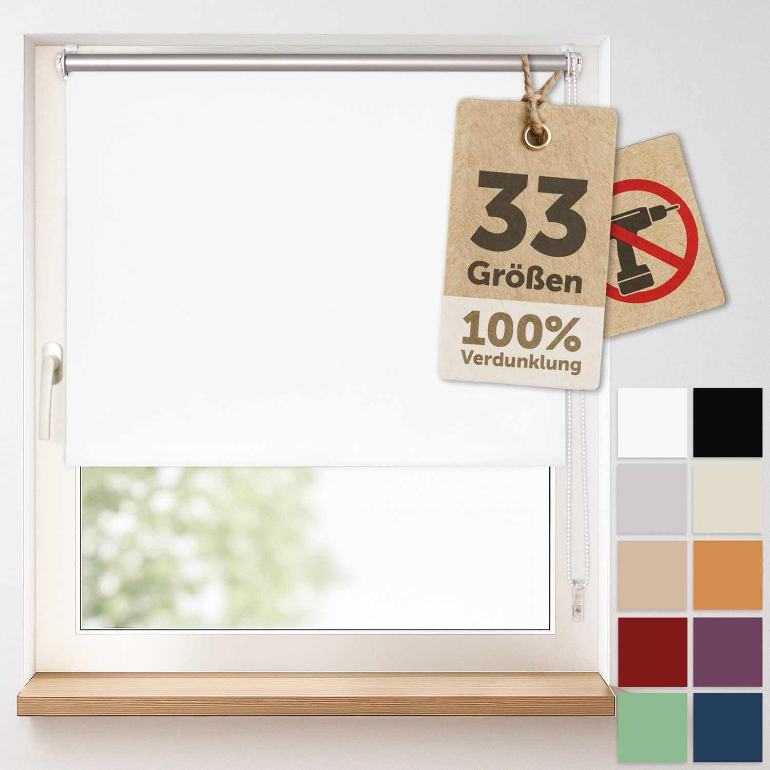 Verdunklungsrollo Verdunkelungsrollo ohne Bohren, Blumtal, Klemm-Montage od günstig online kaufen