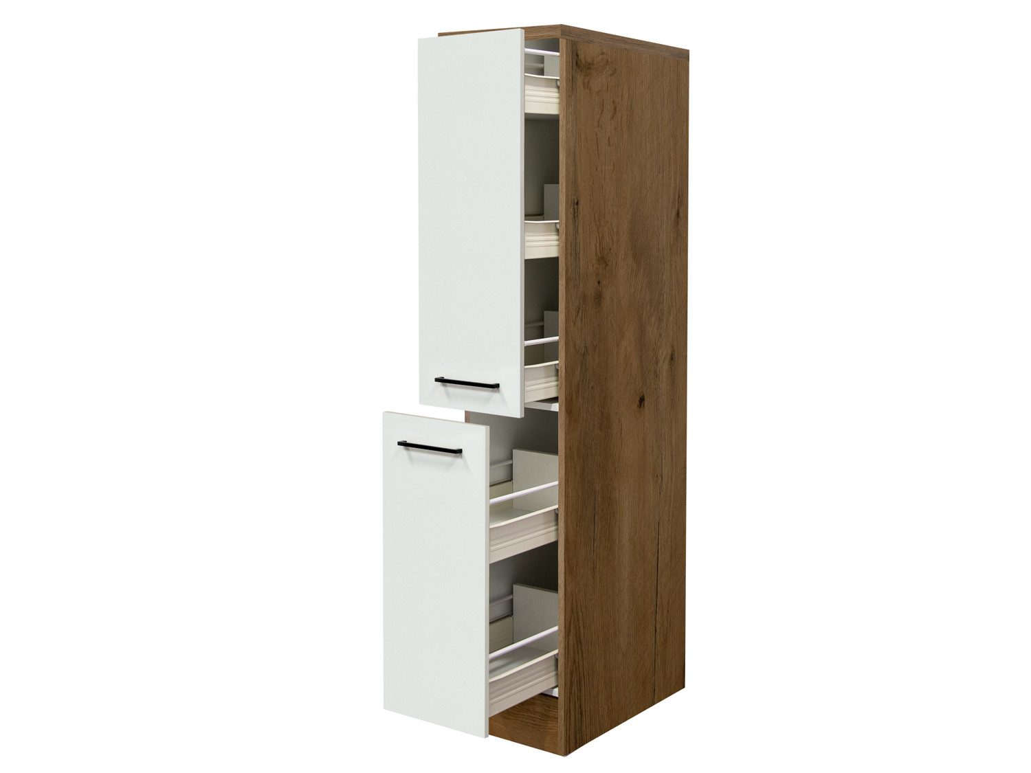 Flex-Well Apothekerschrank Demi Apothekerschrank Küche - 30 cm breit - Magnolia Matt Lancelot Oak