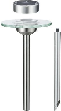 Paulmann LED Gartenleuchte Solarspieß Ufo IP44 LED 1x0,2W Edelstahl/Klar Edelstahl/Glas, LED fest integriert, Warmweiß, LED-Modul