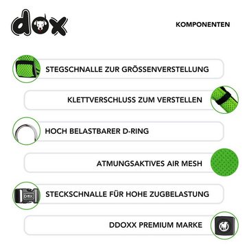 DDOXX Hunde-Geschirr Mesh Hundegeschirr Step-In, verstellbar, gepolstert, Grün Xs - 1,5 X 32-44 Cm Nylon