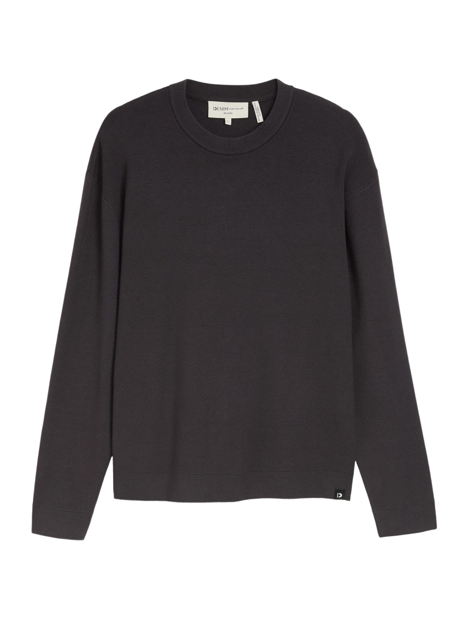 TOM TAILOR Denim Strickpullover H grau,Basic,Viskose,Unifarben,Rundhals,Langarm,Regular Fit