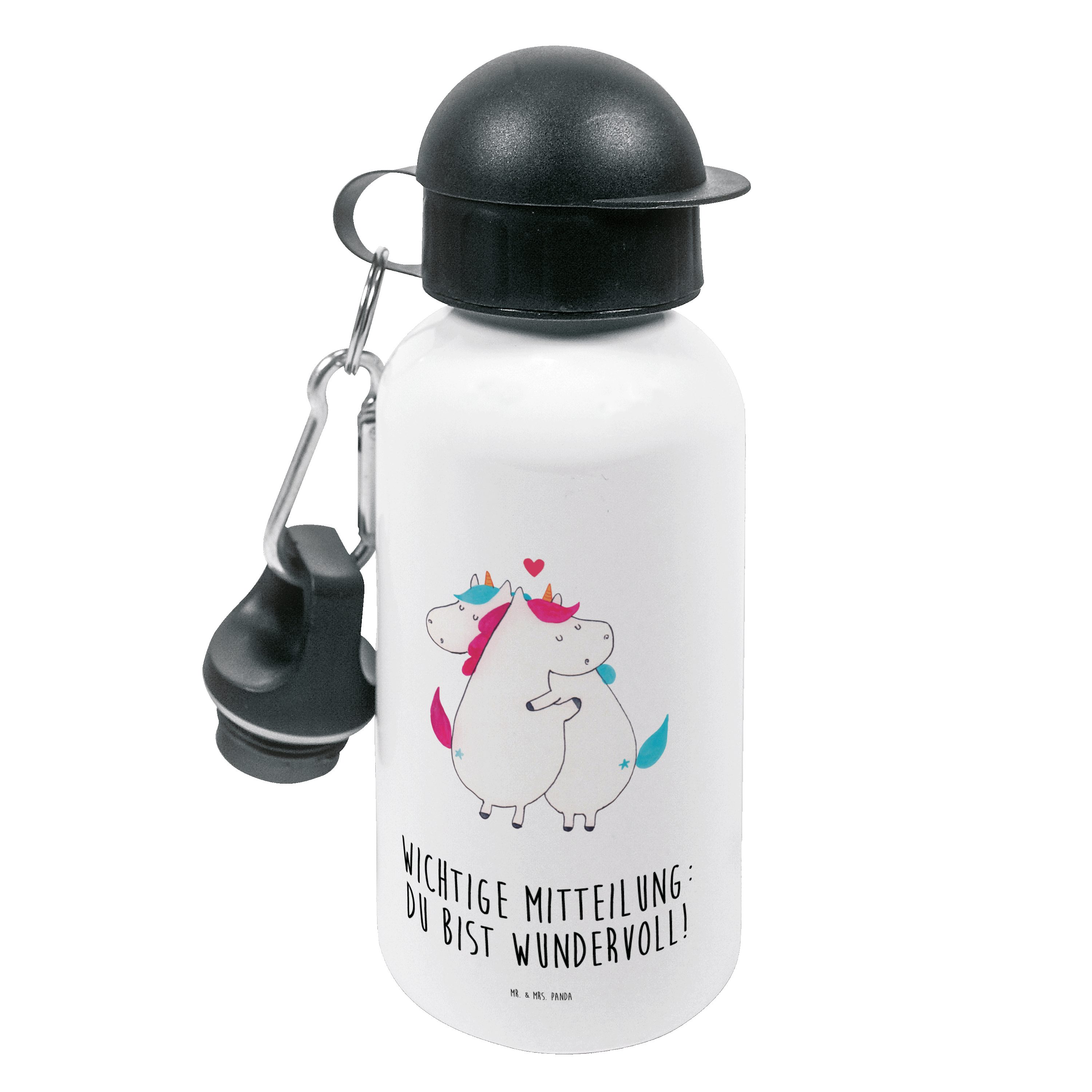 Mr. & Mrs. Panda Trinkflasche Einhorn Mitteilung - Weiß - Geschenk, Einhorn Deko, Kindertrinkflasch | Trinkflaschen