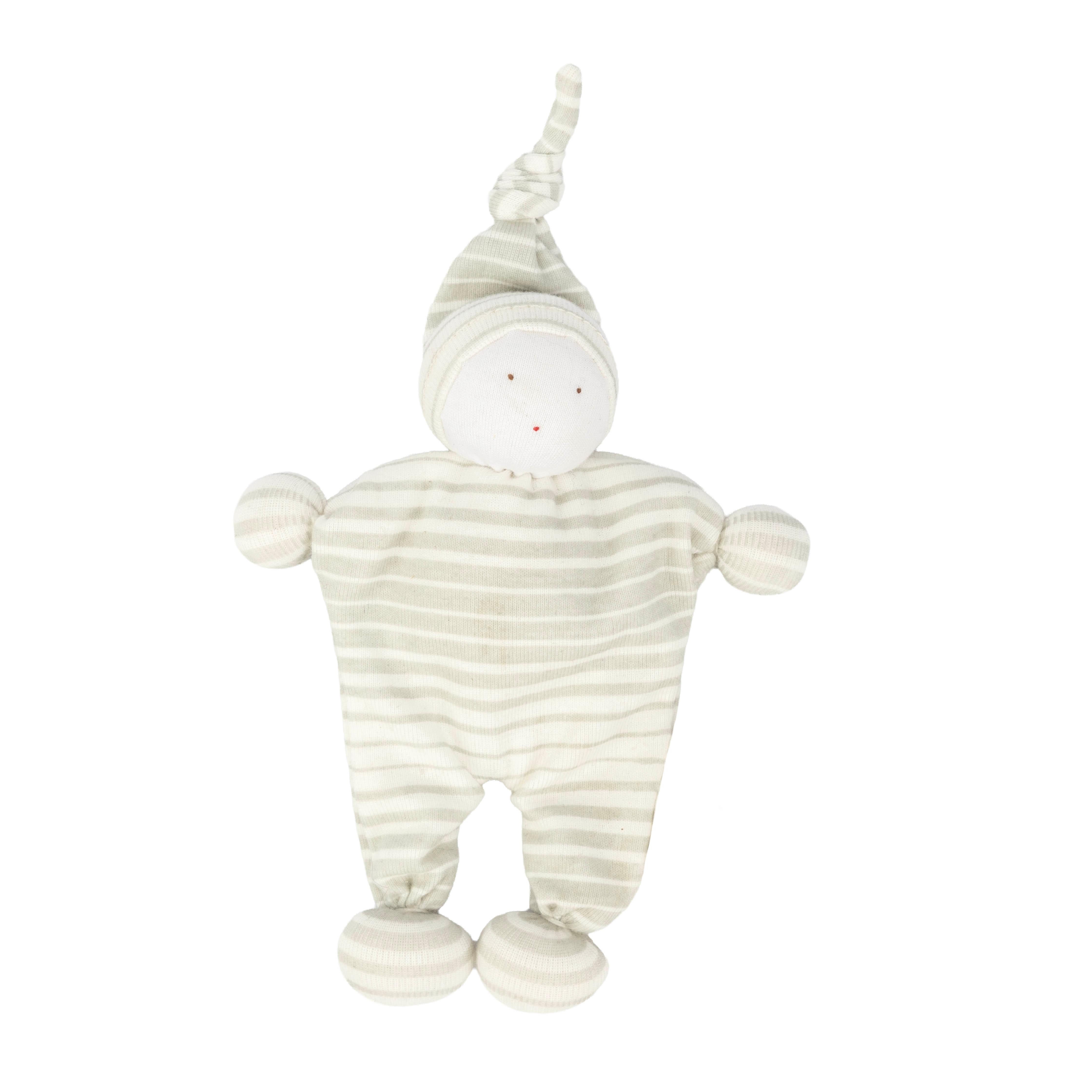 El Puente Stoffpuppe Stoffpuppe aus Bio-Baumwolle in Weiß-Grau, Handmade, Handmade