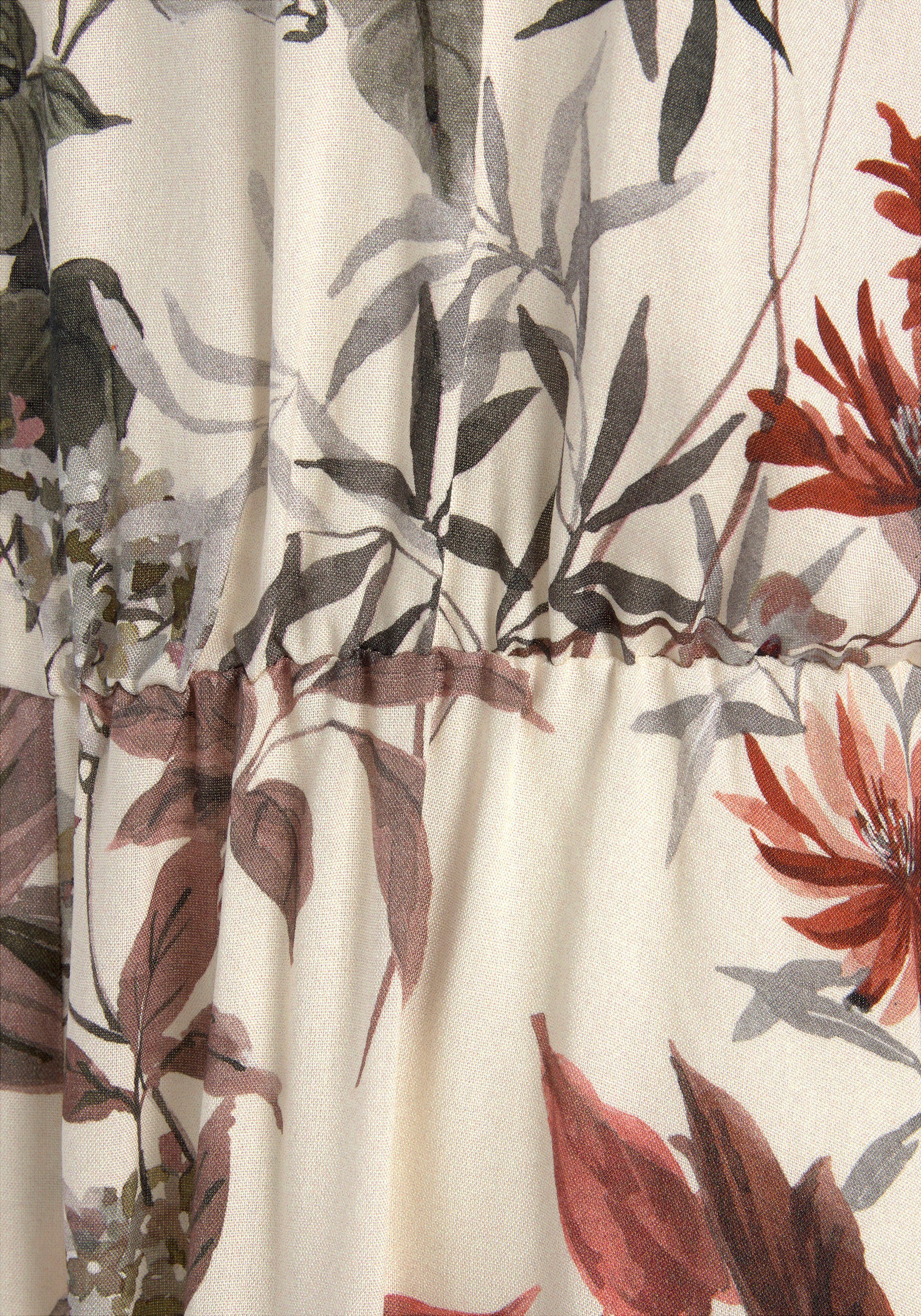 LASCANA Maxikleid im Vokuhila-Stil mit Blumenprint, Druckkleid leichtes Sommerkleid, luftiges Strandkleid, Spaghettikleid, Festival – Bild 5 von 5