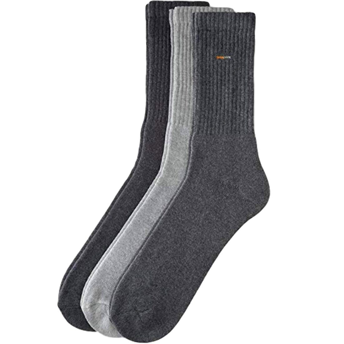 Nr. Farbe: grau/weiß/schwarz 5943 kein 35-38 Größe: - Basic Einschneiden Sportsocken (3-Paar) Socken Camano Bündchen, Optimale